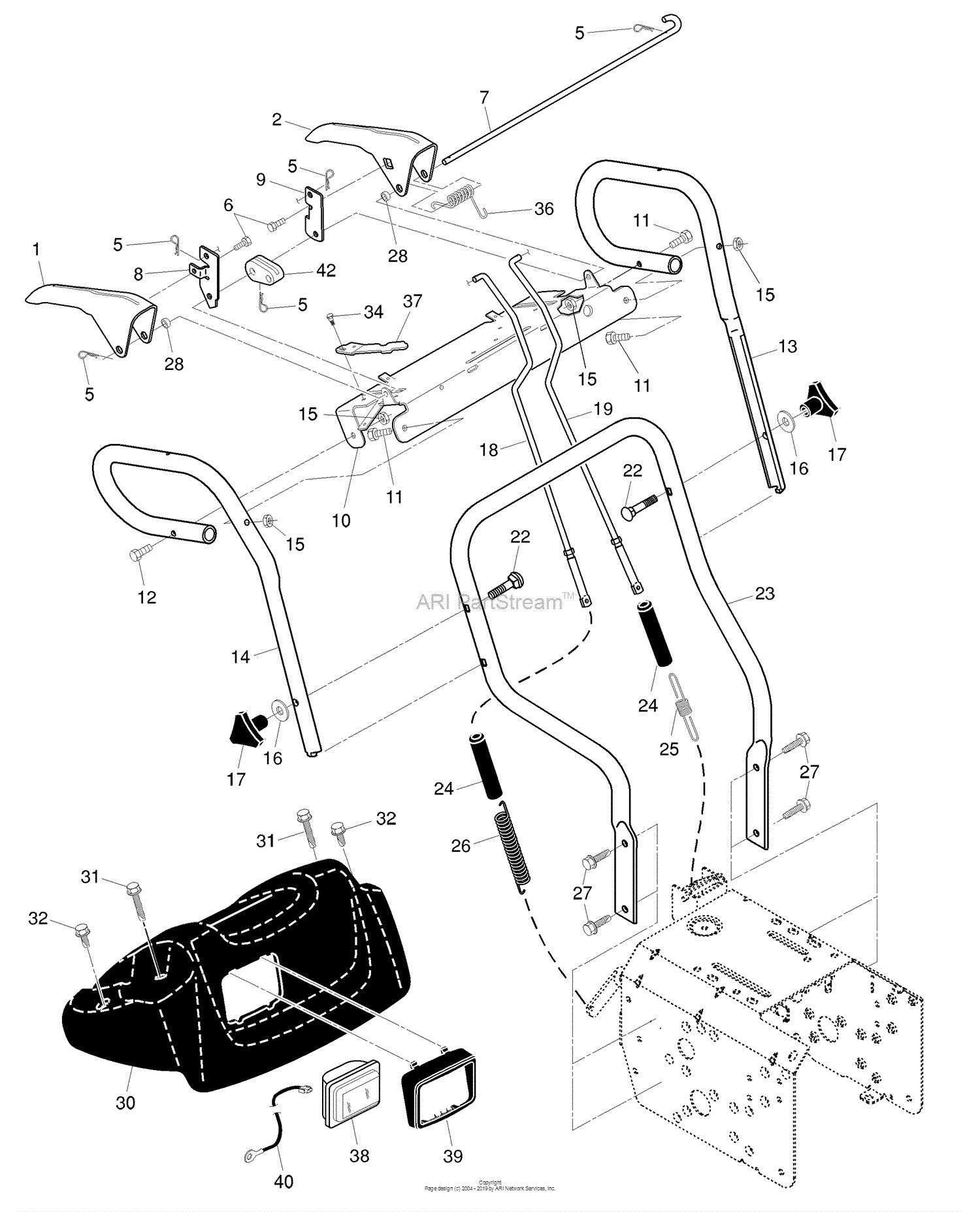 Husqvarna 1330 SBE OV (96193002300) (2008-01) Parts Diagram for Handles