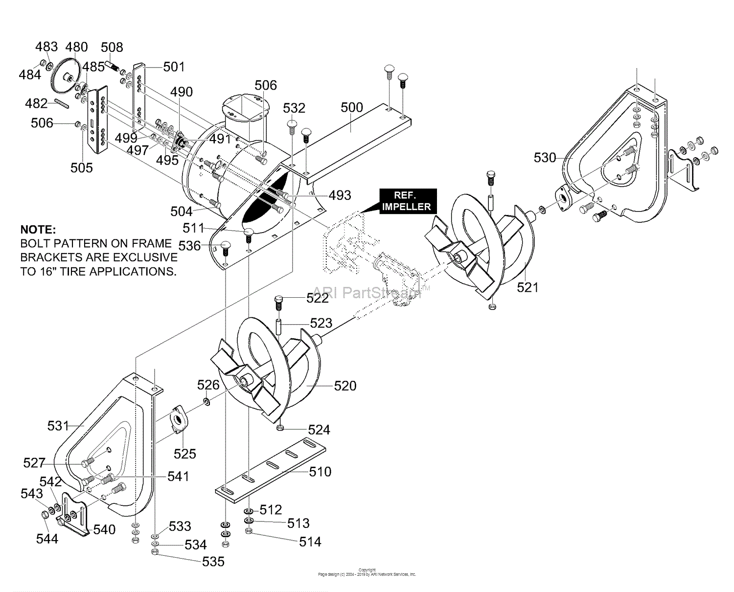 Husqvarna ST 927 E (1996-01) Parts Diagram for Auger Housing
