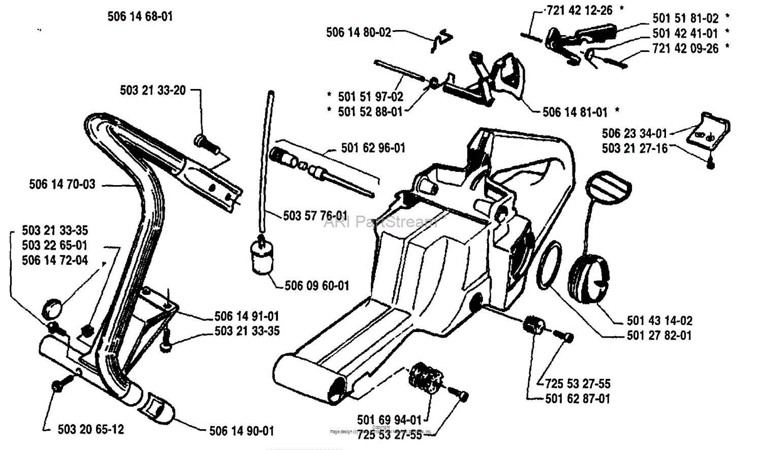 Husqvarna 272 S (1995-12) Parts Diagram for Tank Assembly