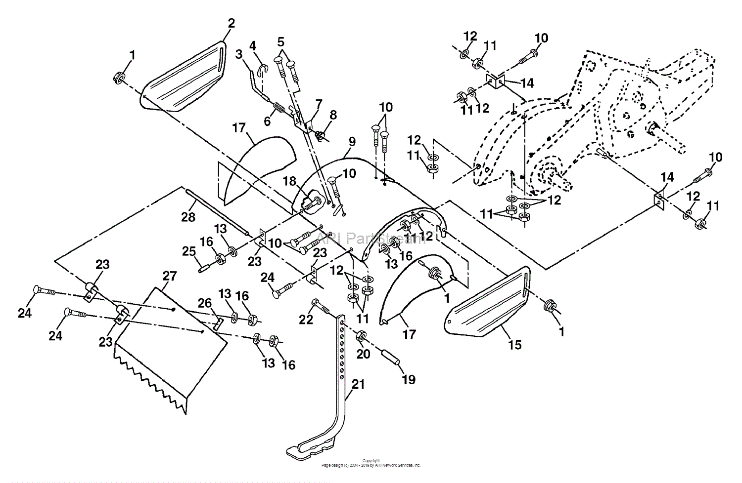 Husqvarna Crt 81 954001152a 1994 07 Parts Diagram For Tine Shield