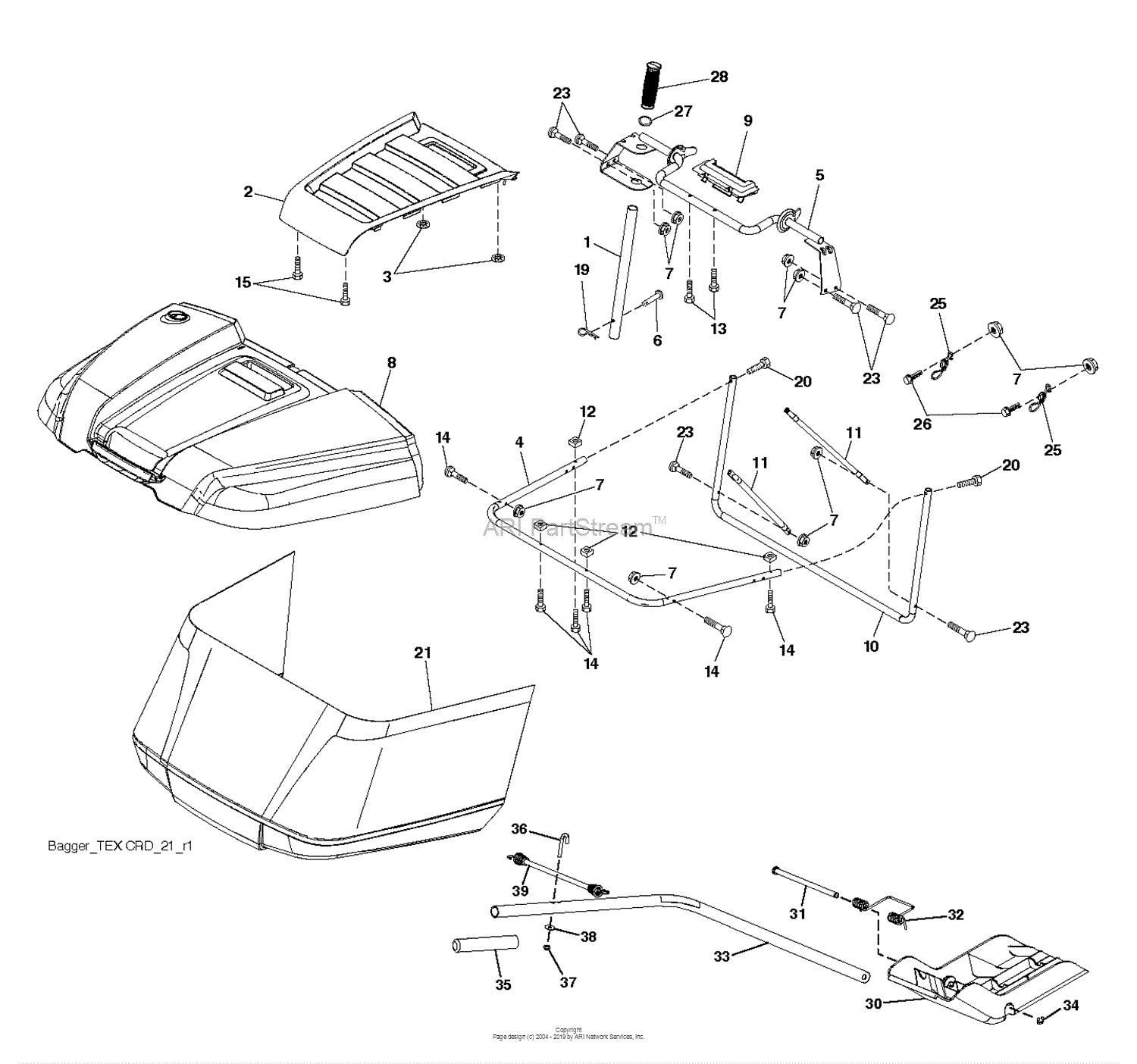 Husqvarna CT154 - 96051010400 (2013-10) Parts Diagram for BAGGER