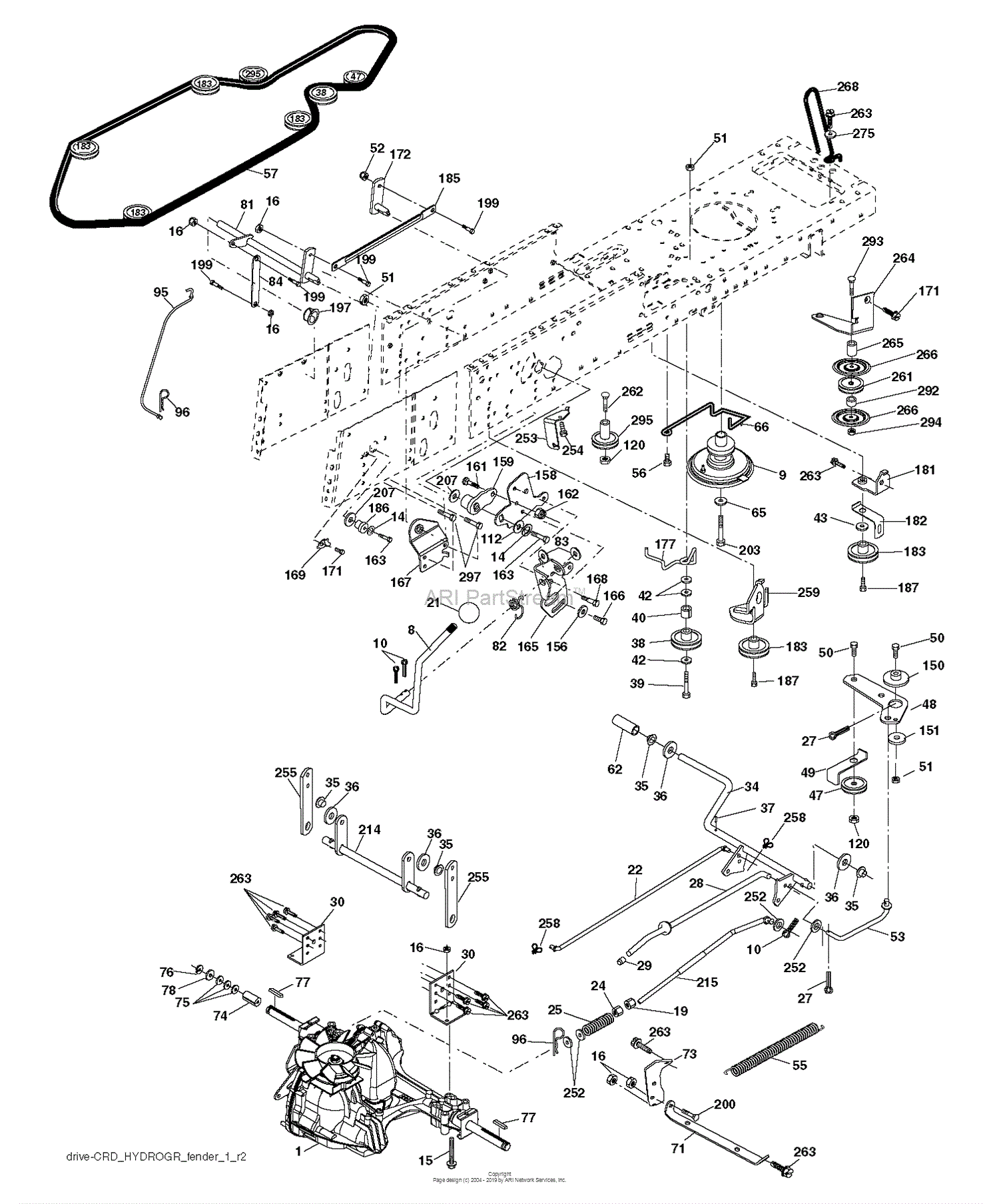 Husqvarna CTH141 - 96061032102 (2012-08) Parts Diagram for DRIVE