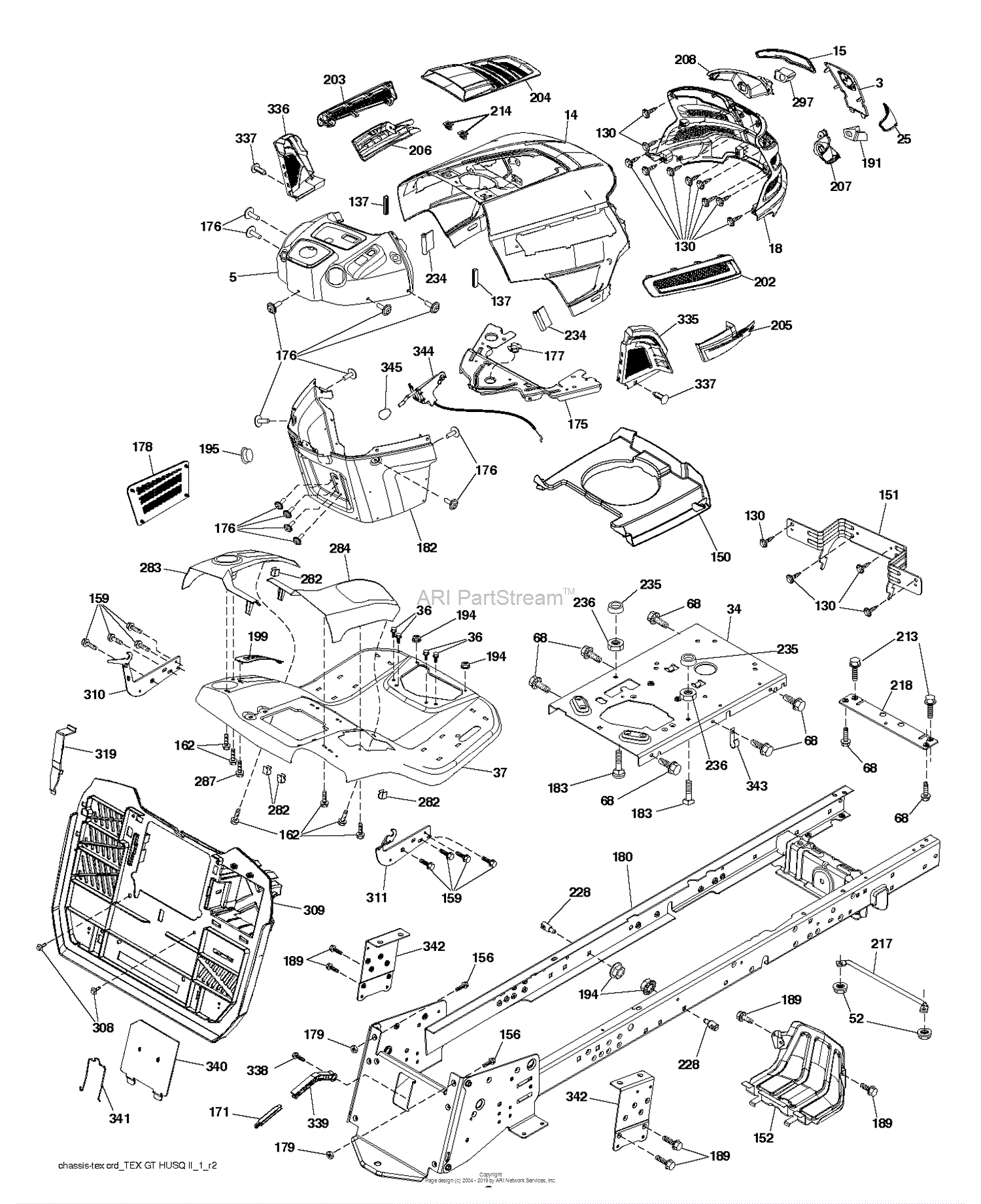 Husqvarna CTH163T - 96051000300 (2011-03) Parts Diagram for CHASSIS / FRAME