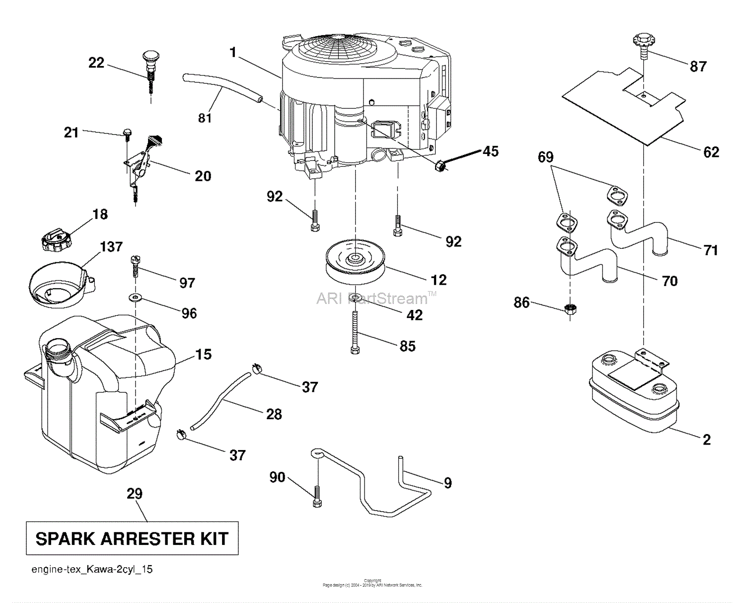 Husqvarna CTH163T - 96051000300 (2011-03) Parts Diagram for ENGINE