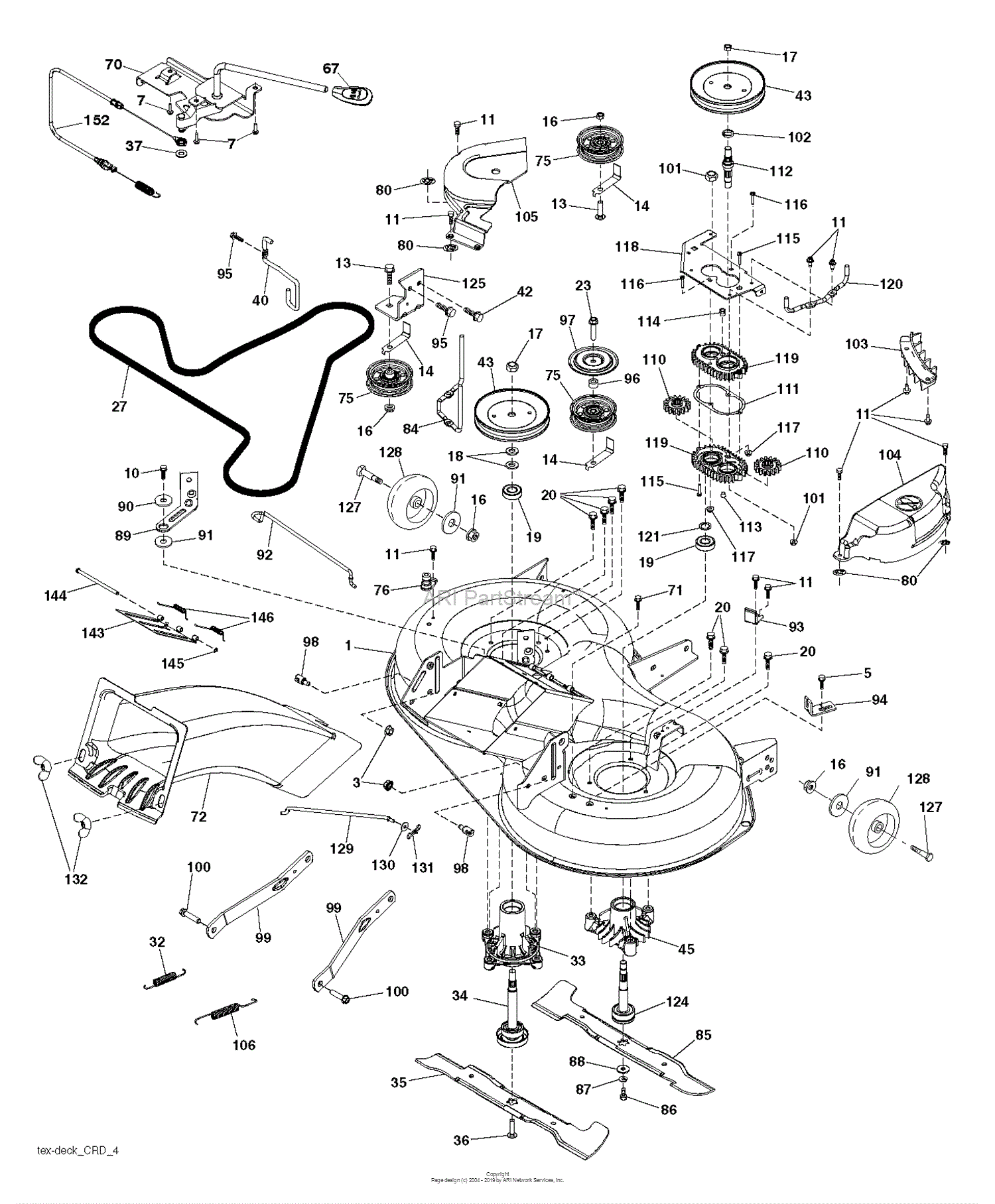 Husqvarna CTH163T - 96051000300 (2011-03) Parts Diagram for MOWER DECK ...