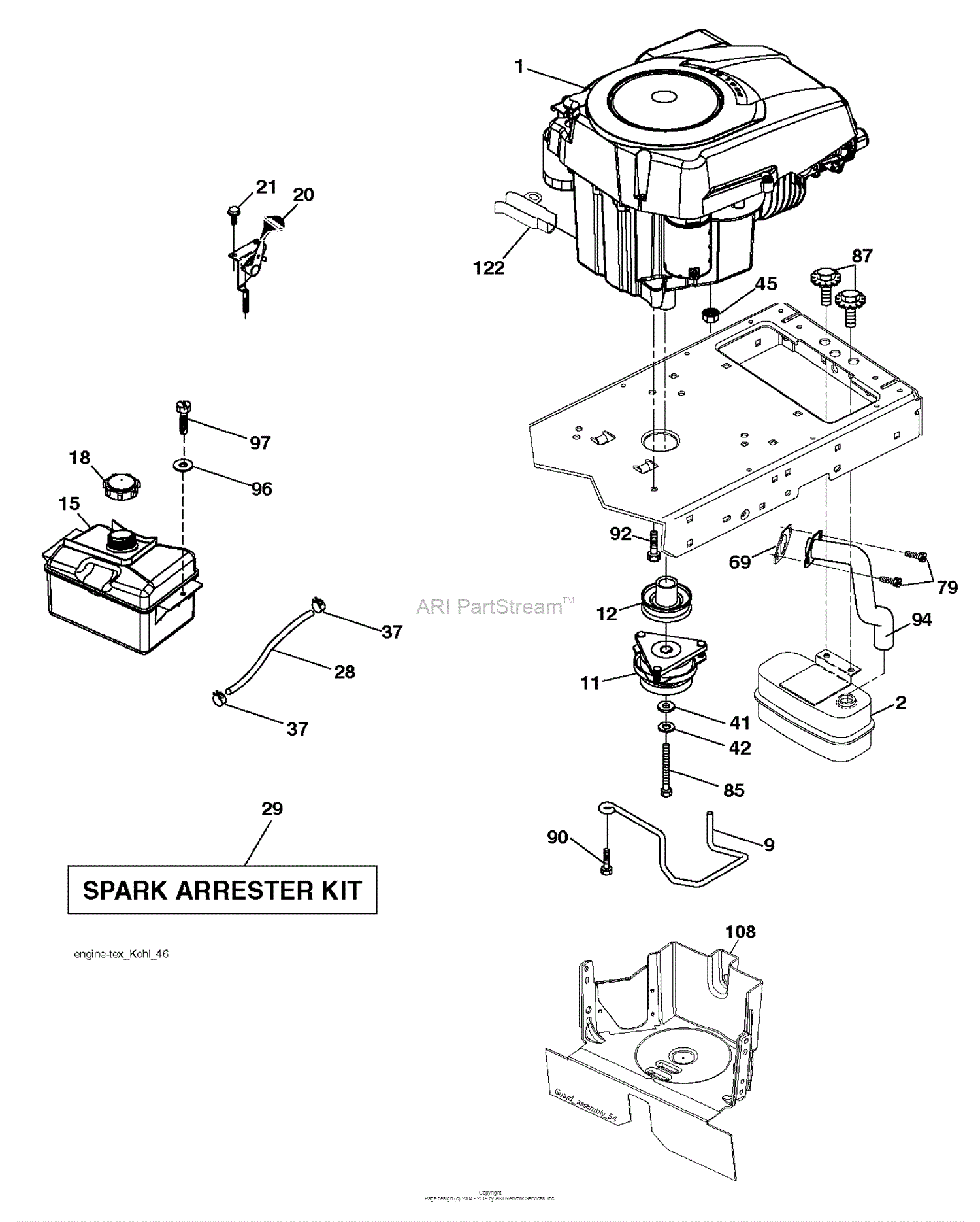 Husqvarna CTH174 96051009200 (201310) Parts Diagram for ENGINE