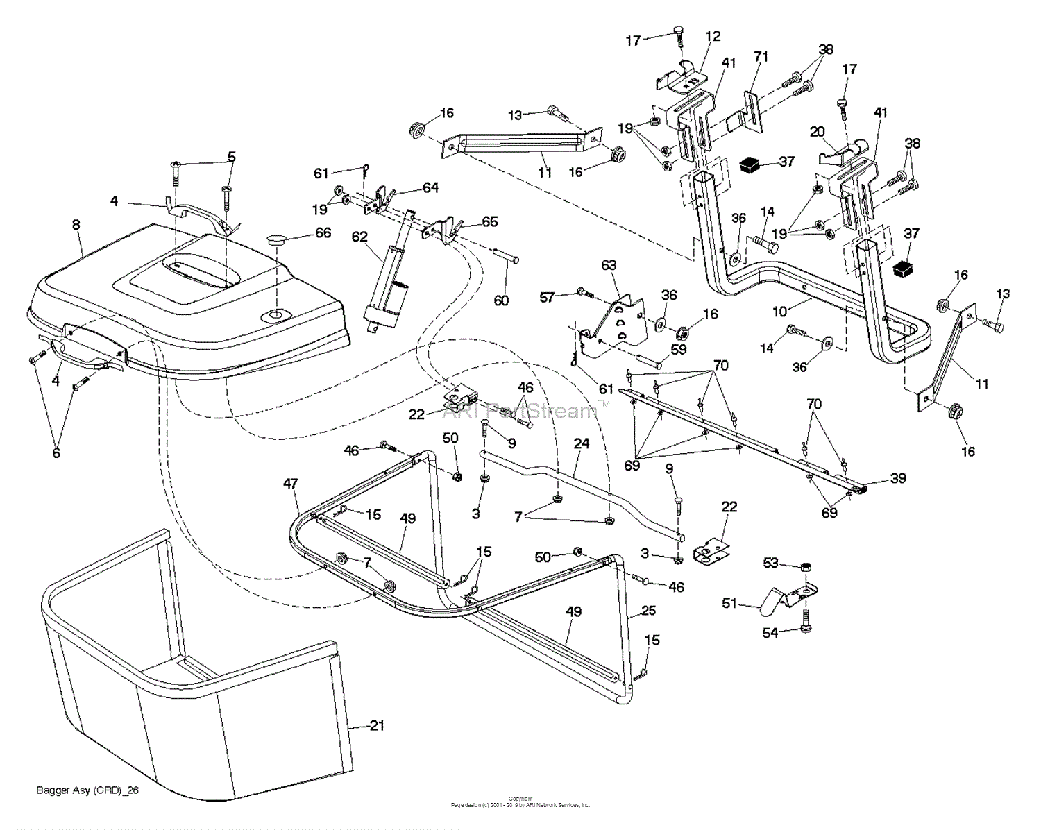 Husqvarna CTH182T 96061031800 (201011) Parts Diagram for BAGGER