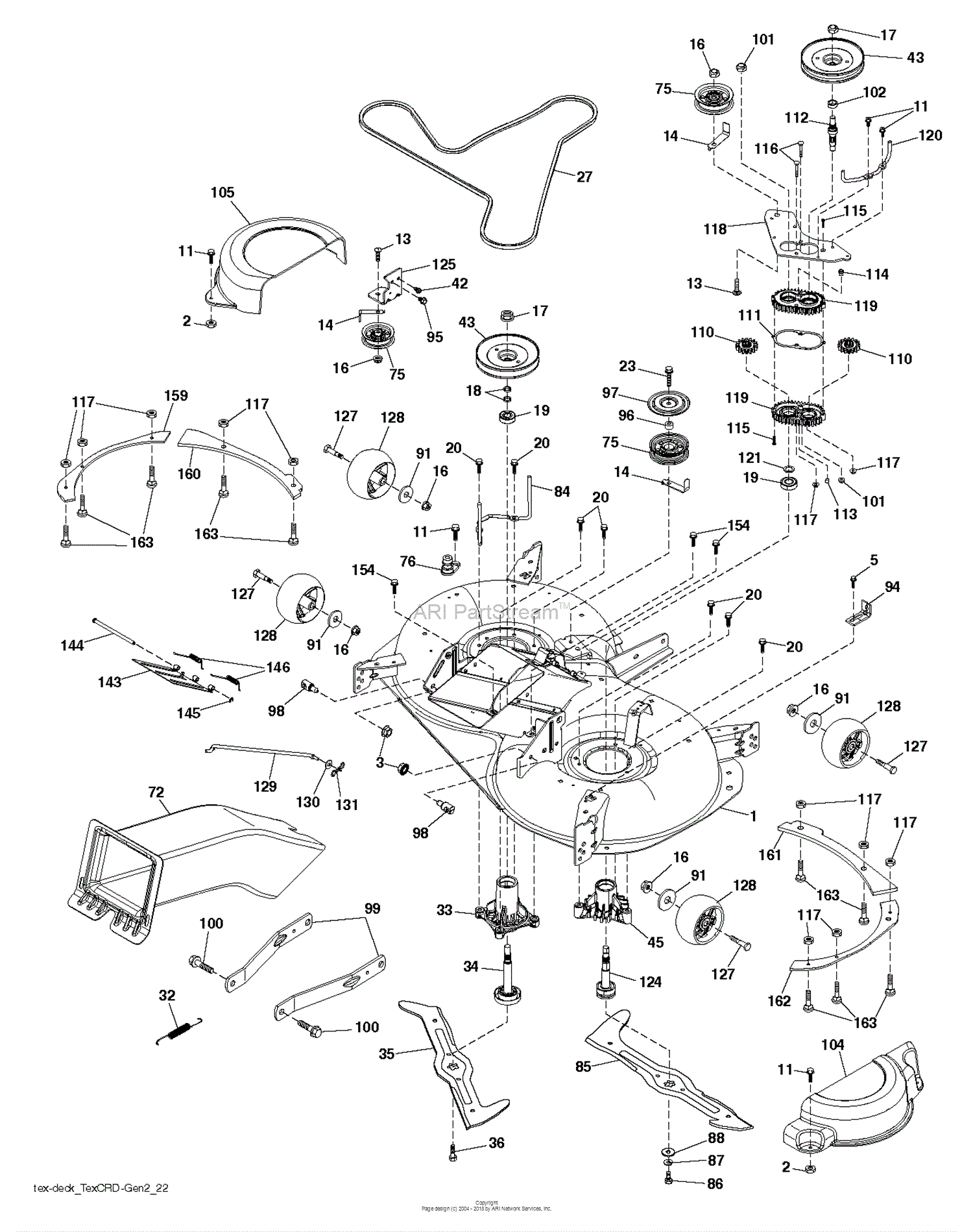 Husqvarna CTH184 T - 96051007600 (2012-11) Parts Diagram for MOWER DECK ...