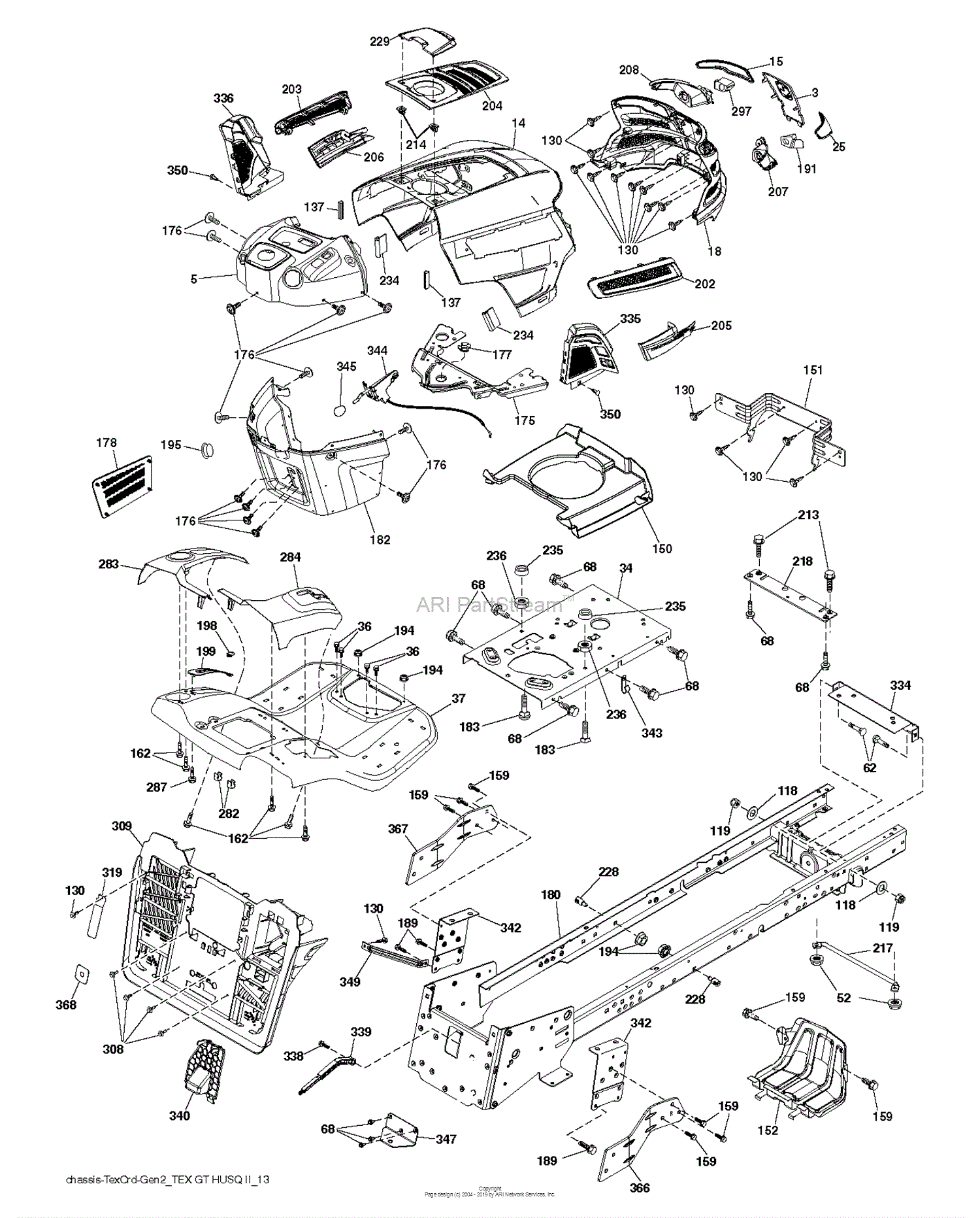 Husqvarna CTH184 T - 96051009500 (2013-06) Parts Diagram for CHASSIS ...