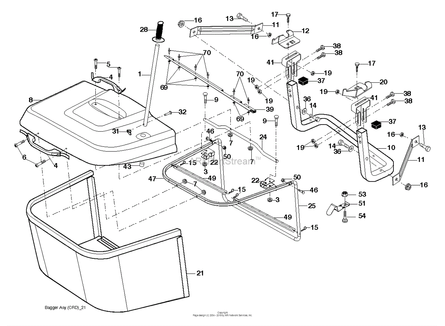 Husqvarna CTH192 - 96061030900 (2010-12) Parts Diagram for BAGGER