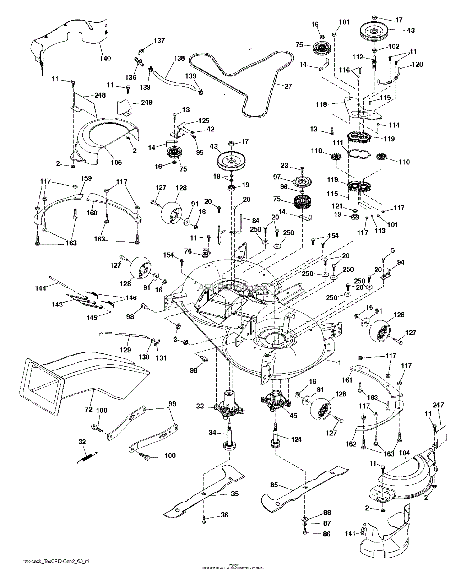 Husqvarna CTH194 - 96051009300 (2013-10) Parts Diagram for MOWER DECK ...