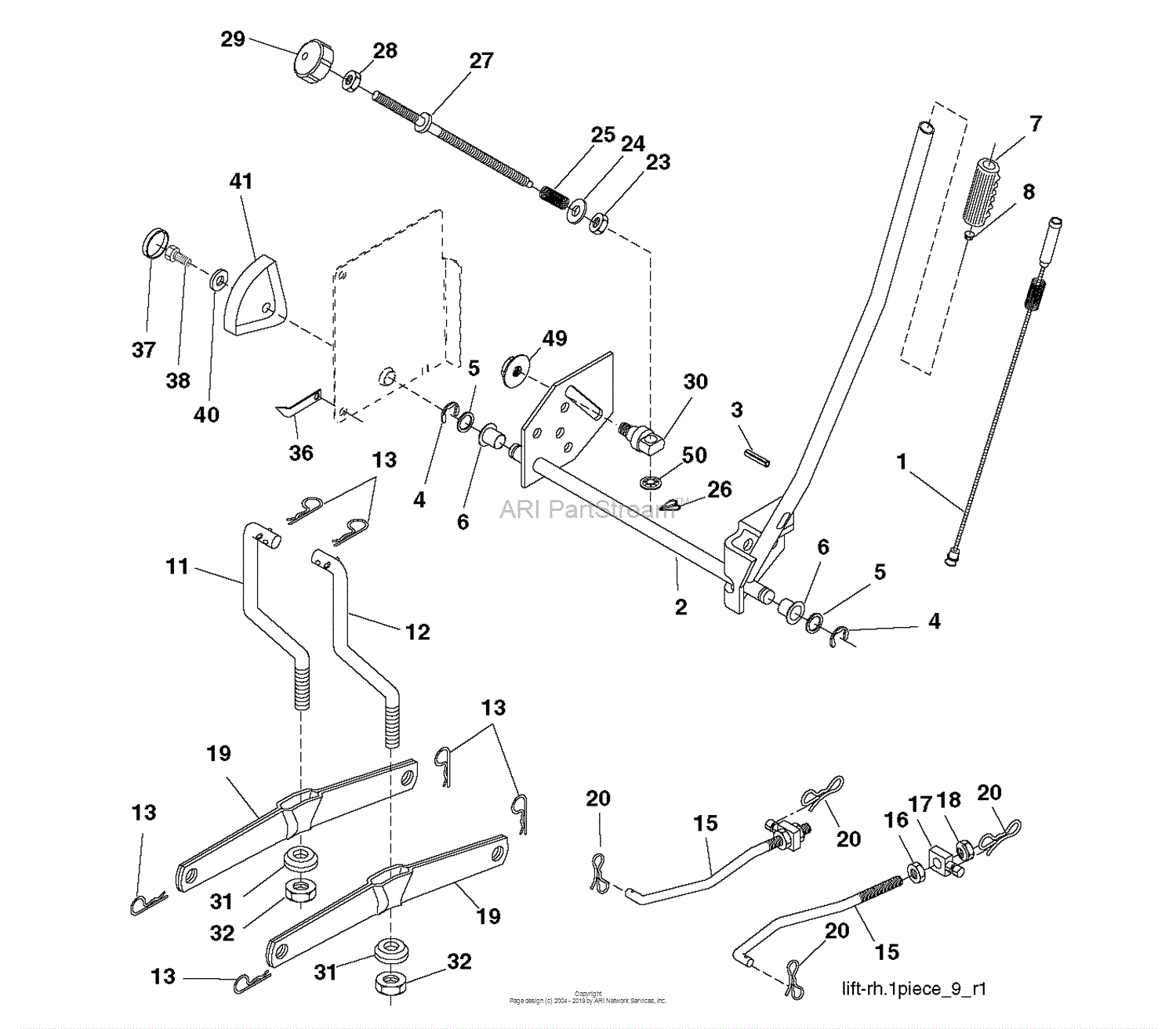 Husqvarna CTH2038 - 96061030403 (2011-06) Parts Diagram for MOWER LIFT ...