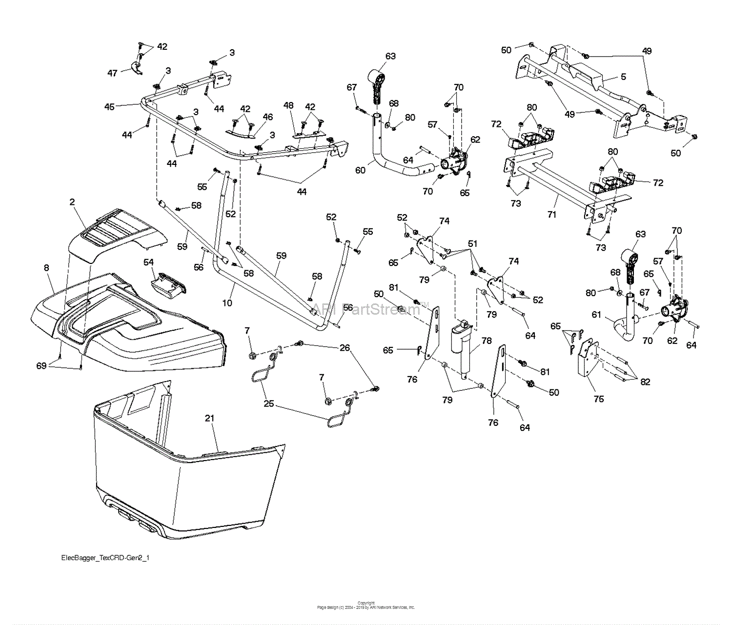 Husqvarna CTH204T - 96051005400 (2012-02) Parts Diagram for BAGGER