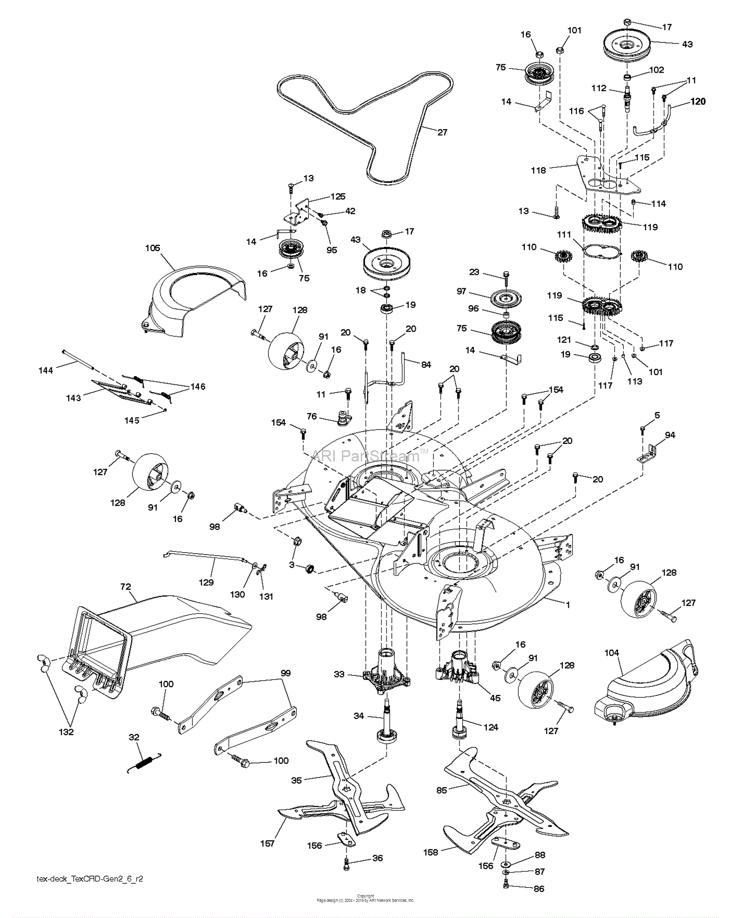 Husqvarna CTH224T - 96051003500 (2012-02) Parts Diagram for MOWER DECK ...