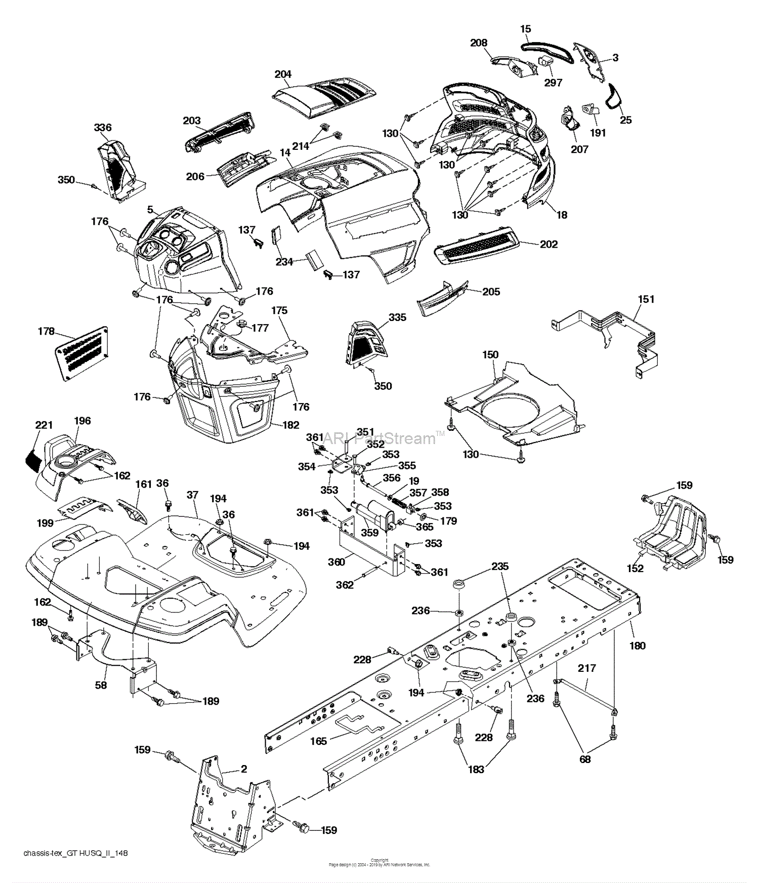 Husqvarna GT48 XLS - 96043016500 (2012-11) Parts Diagram for CHASSIS ...