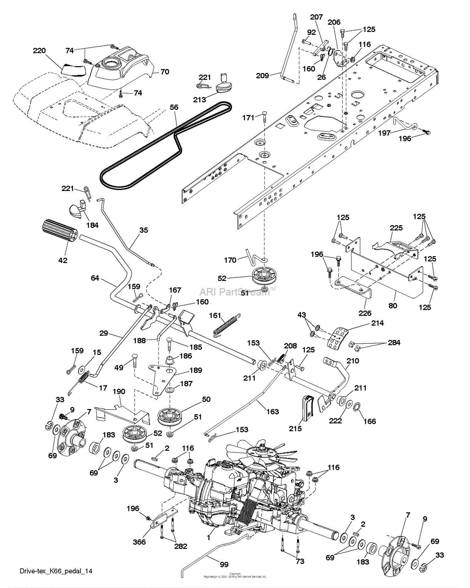 Husqvarna GT48 XLS - 96043016500 (2012-11) Parts Diagram for DRIVE