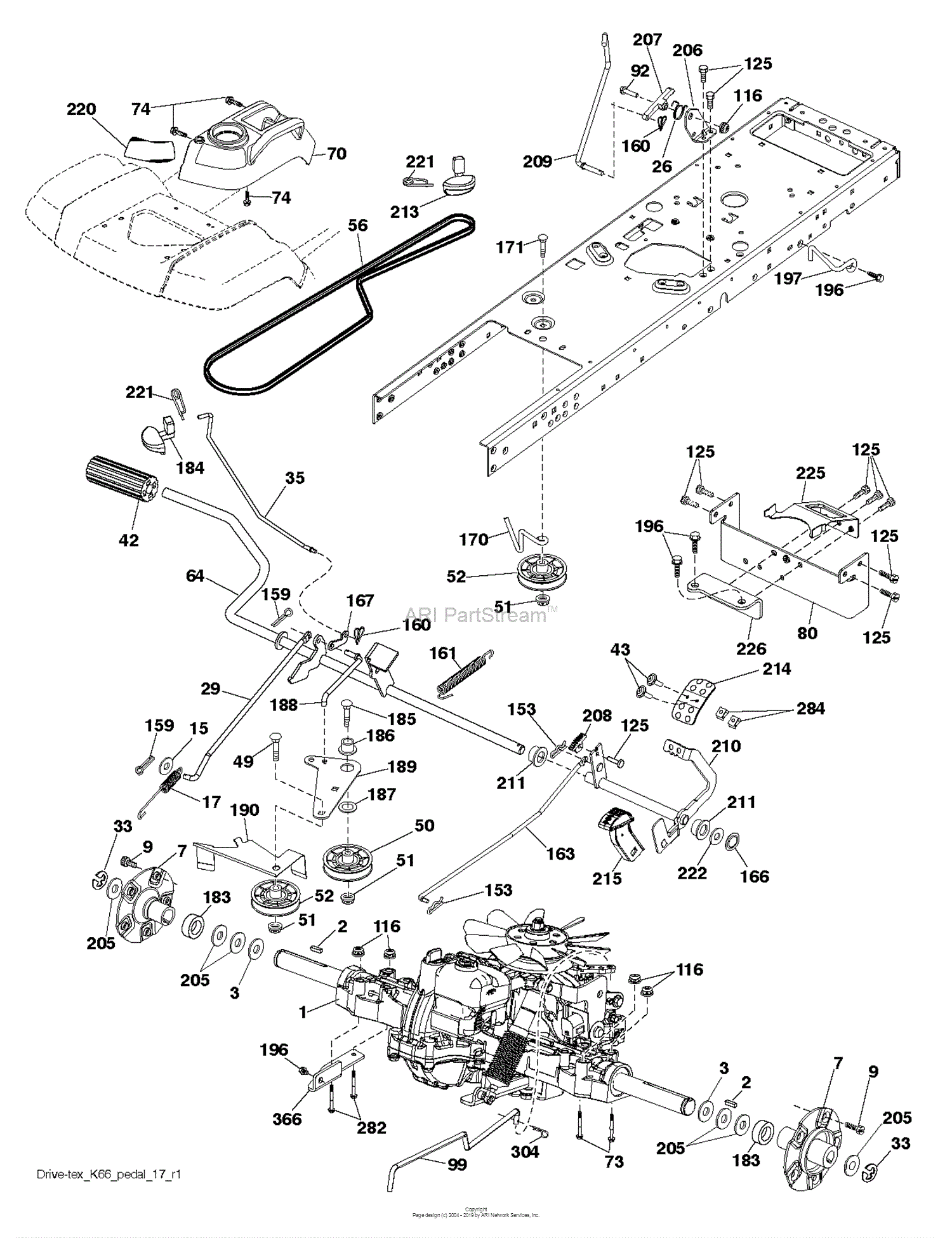 Husqvarna GT48DXLS - 96043023100 (2016-09) Parts Diagram for DRIVE