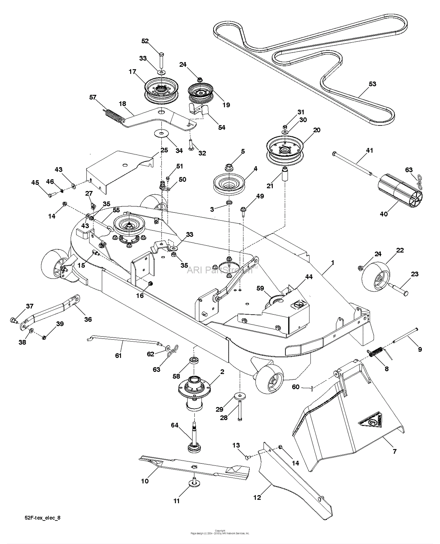 Husqvarna GT52 XLS - 96043020601 (2015-09) Parts Diagram for MOWER DECK ...