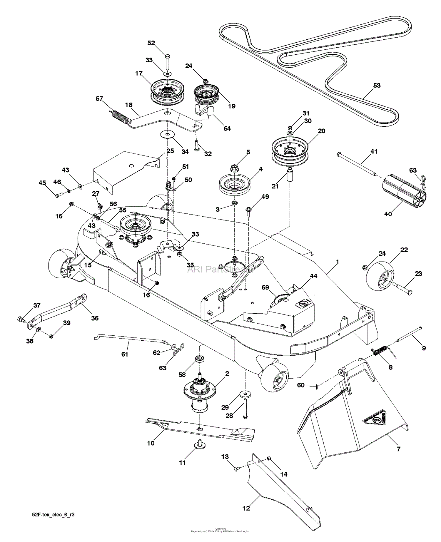 Husqvarna GT52 XLS - 96048008600 (2014-11) Parts Diagram for MOWER DECK ...