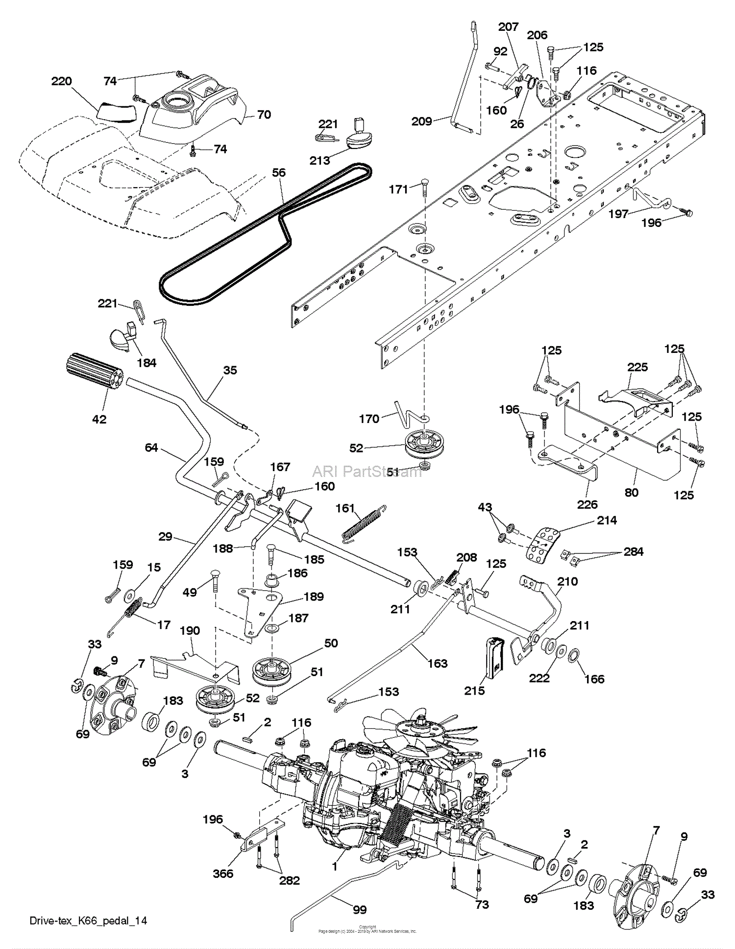 Husqvarna GT54 LS - 96043015700 (2012-10) Parts Diagram for DRIVE