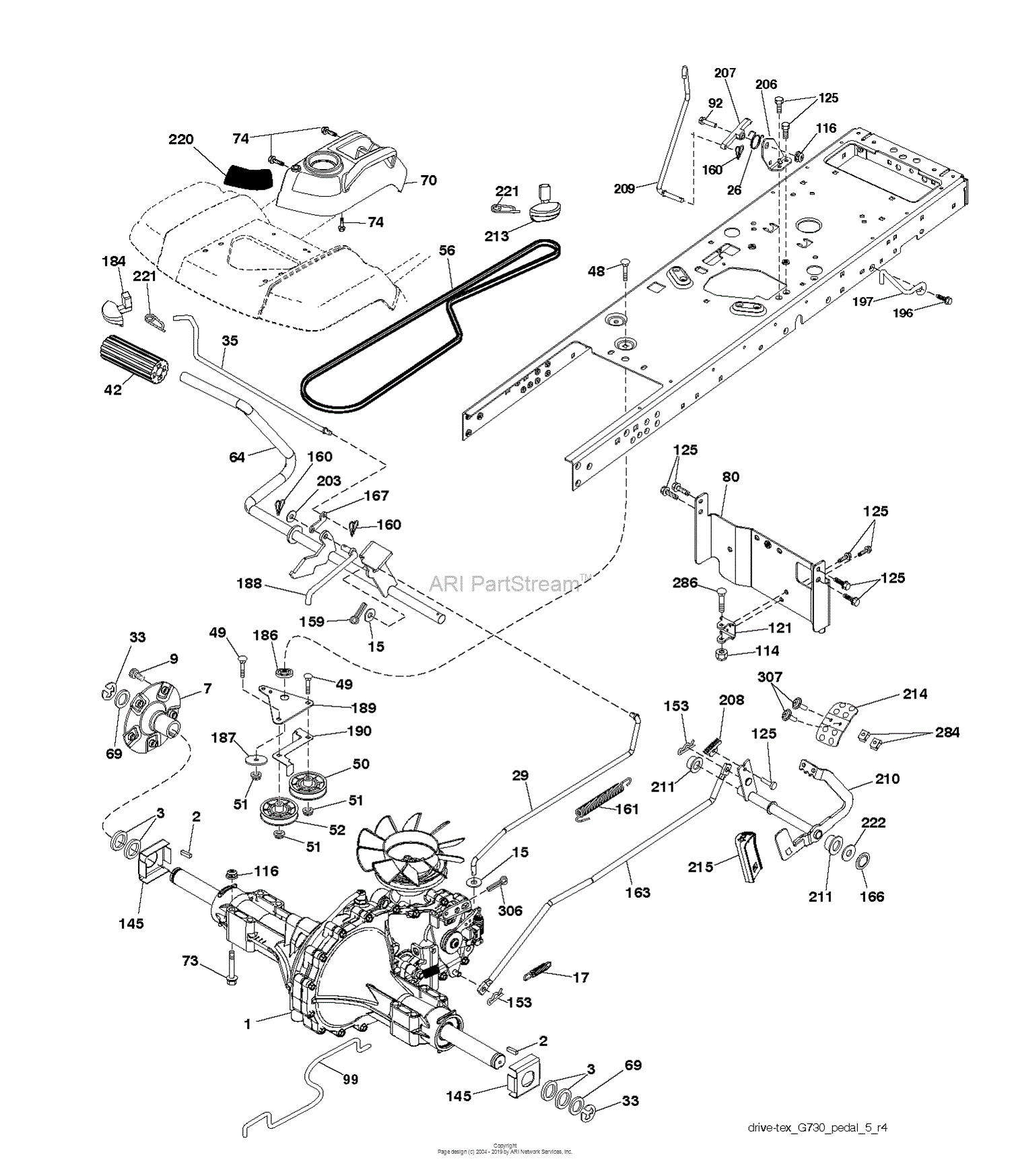 Husqvarna GTH24V52LS - 96048003601 (2012-08) Parts Diagram for DRIVE