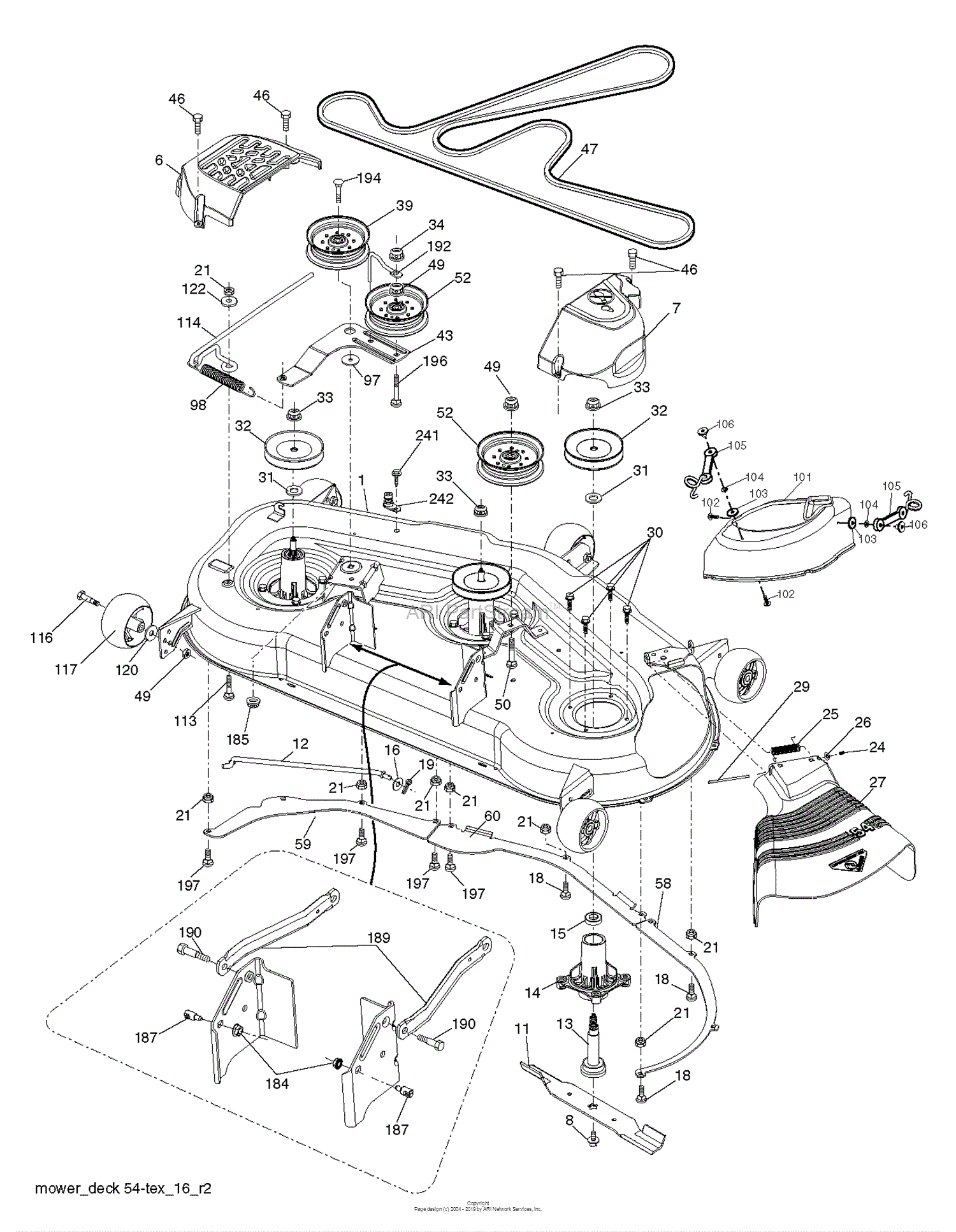 Husqvarna GTH26V54 - 96048003500 (2012-02) Parts Diagram for MOWER DECK ...