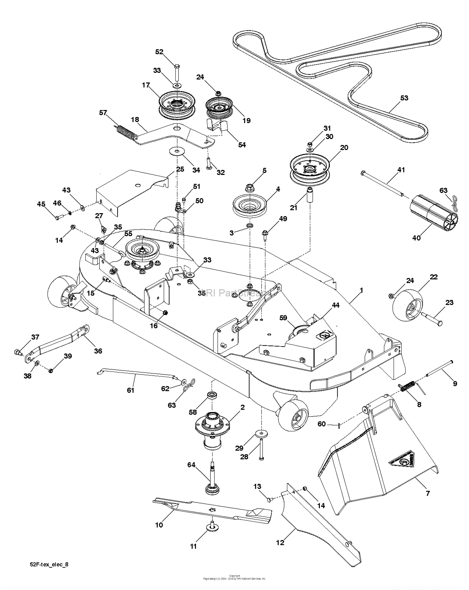 Husqvarna GTH52XLS - 96045005700 (2015-08) Parts Diagram for MOWER DECK ...