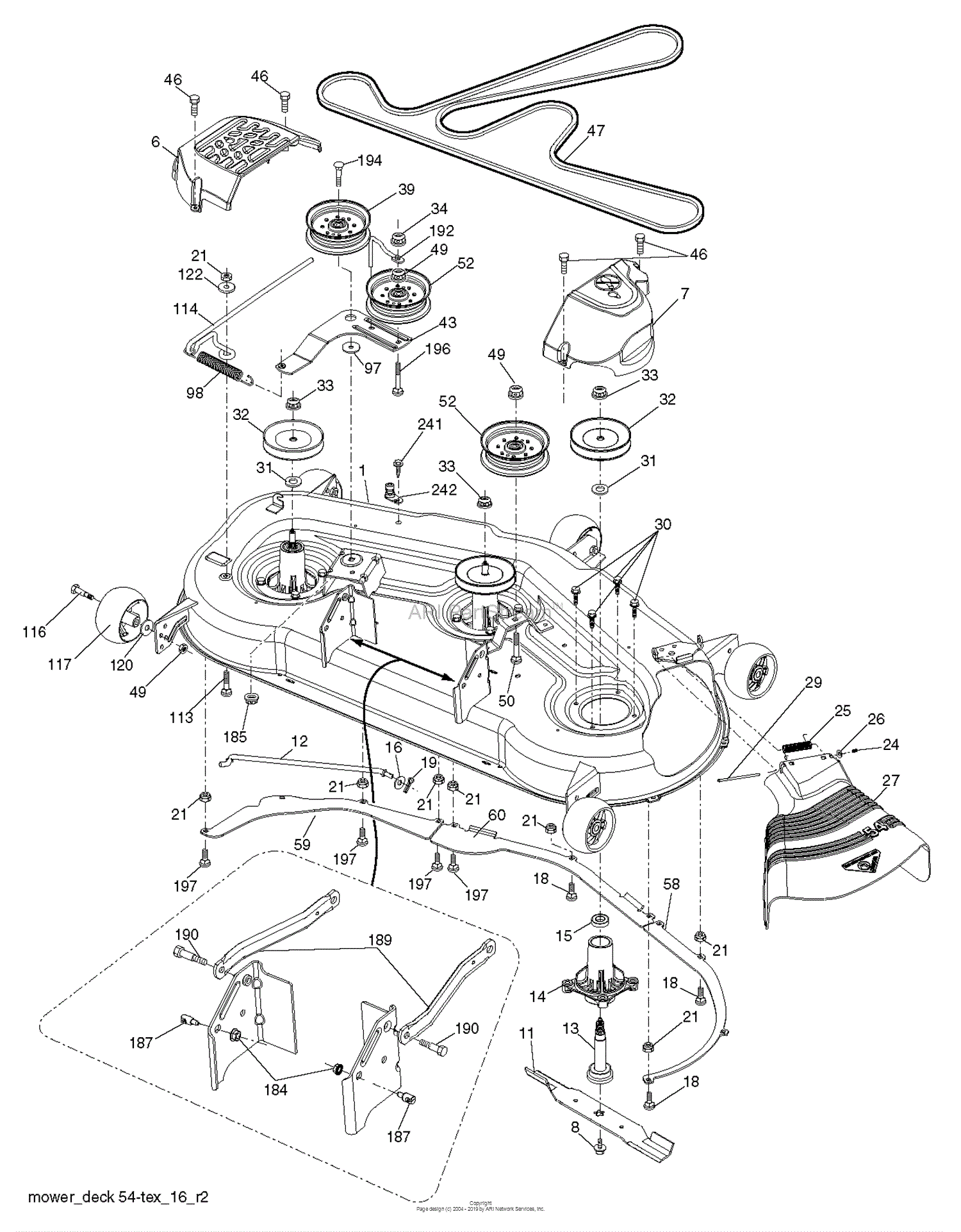 Husqvarna LGT 2654 - 96043018300 (2013-09) Parts Diagram for MOWER DECK ...
