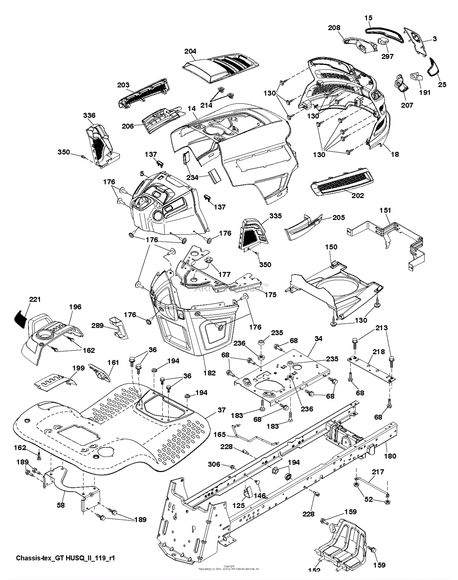 Husqvarna LGT 2654 - 96045004700 (2013-08) Parts Diagram for CHASSIS ...