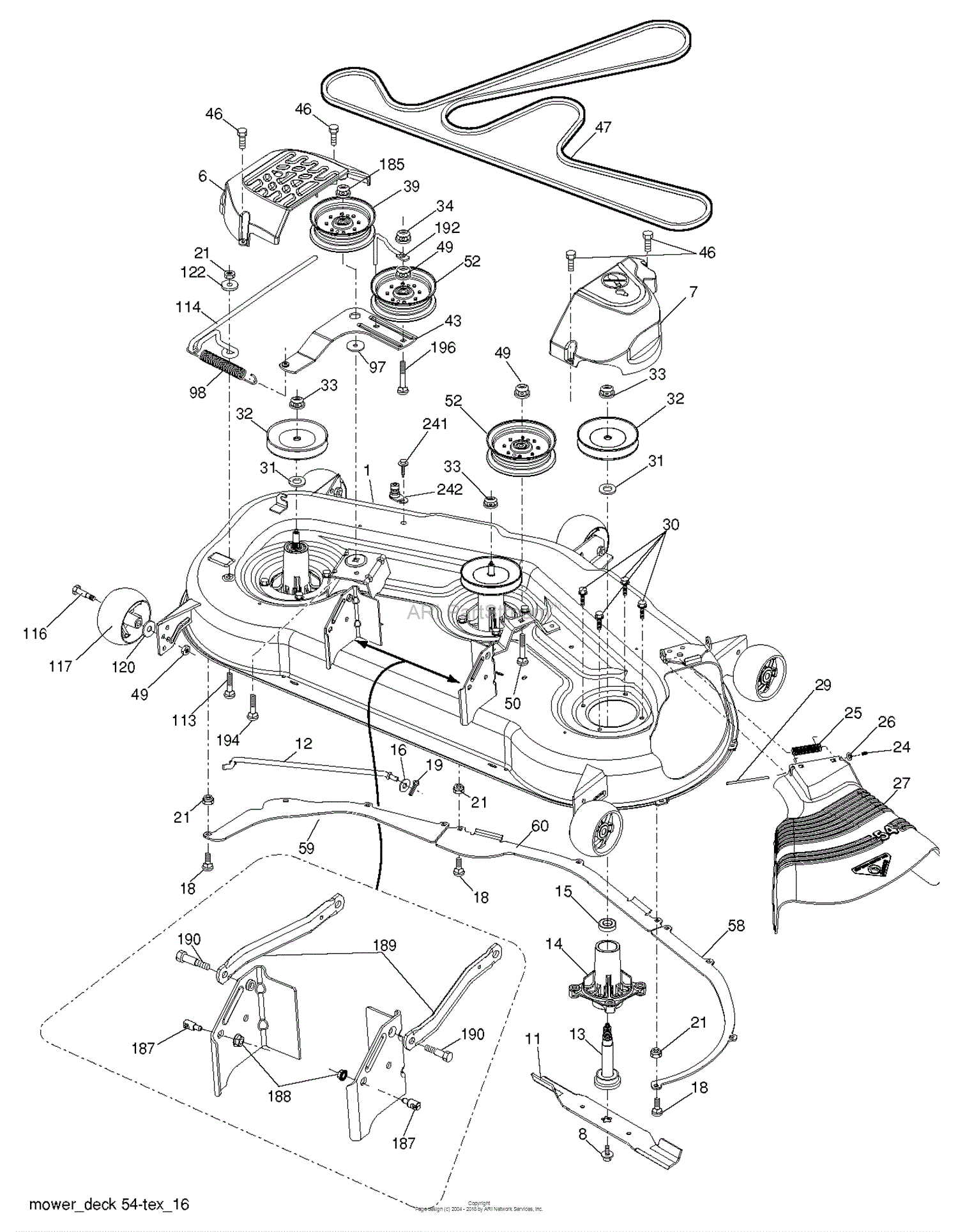 Husqvarna LGT2554 - 96045001503 (2012-02) Parts Diagram for MOWER DECK ...