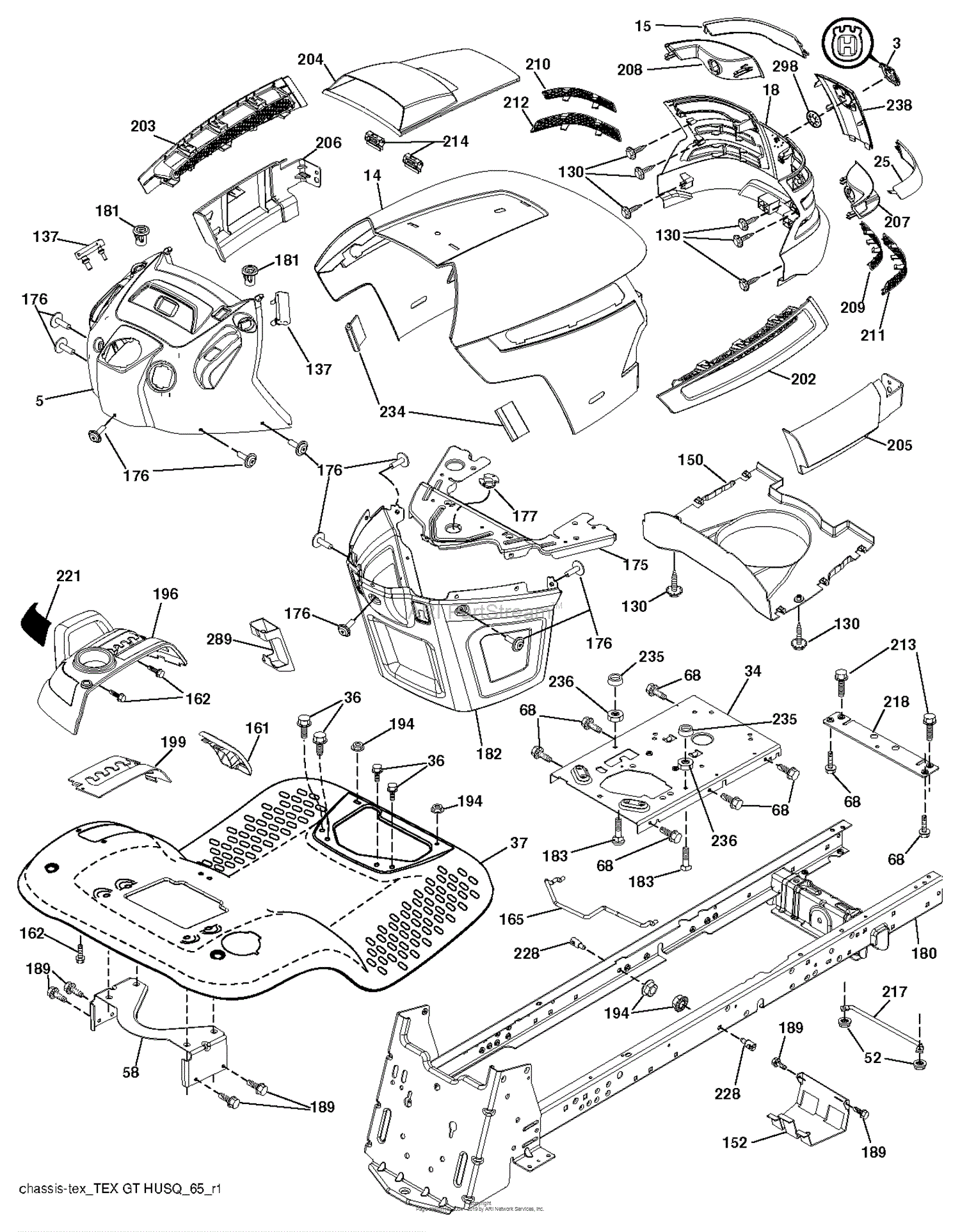 Husqvarna LGT2554 96045001504 (201202) Parts Diagram for CHASSIS
