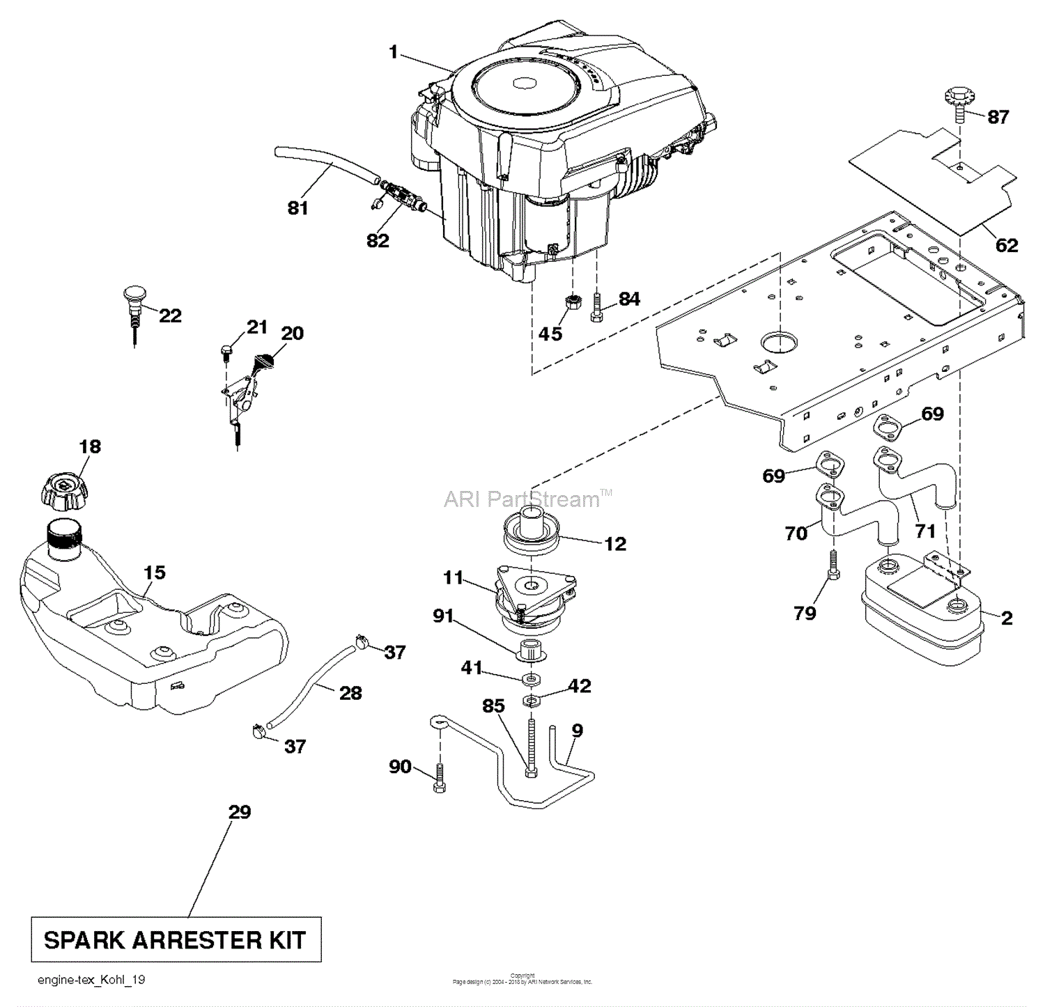 Husqvarna LGT2554 96045001504 (201202) Parts Diagram for ENGINE