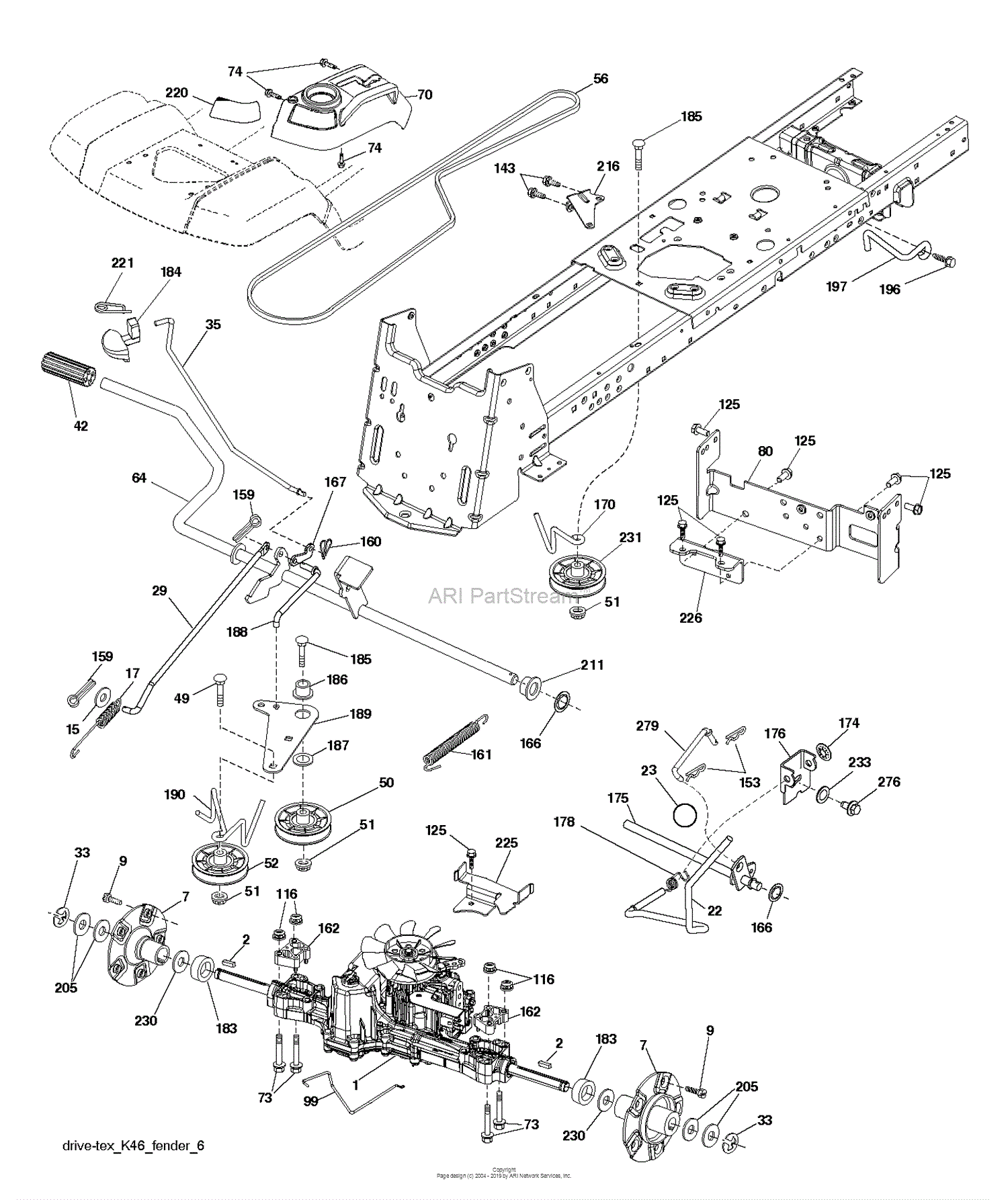 Husqvarna LGT2554 96045001701 (201203) Parts Diagram for DRIVE