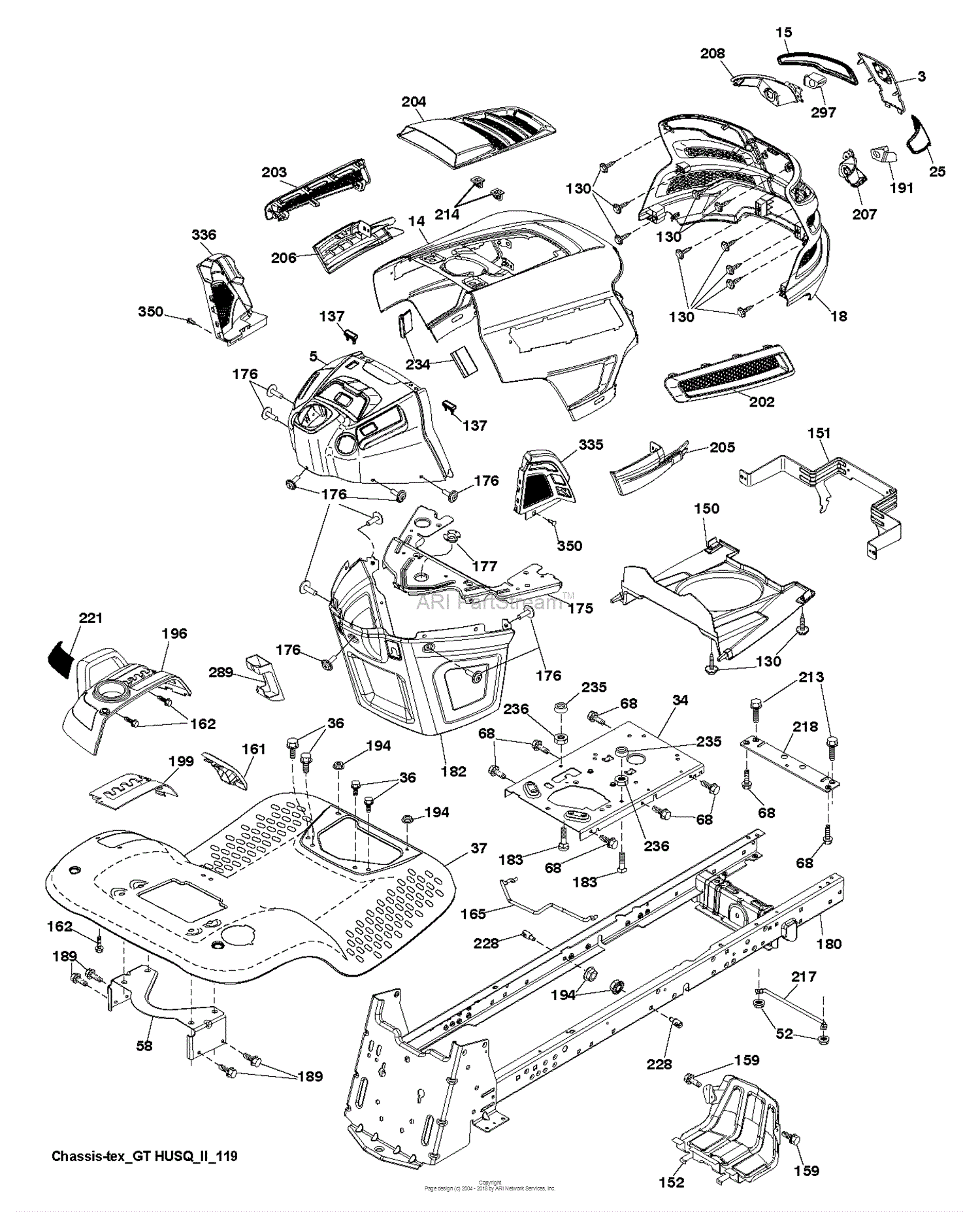 Husqvarna LGT2654 - 96045004000 (2012-05) Parts Diagram for CHASSIS ...