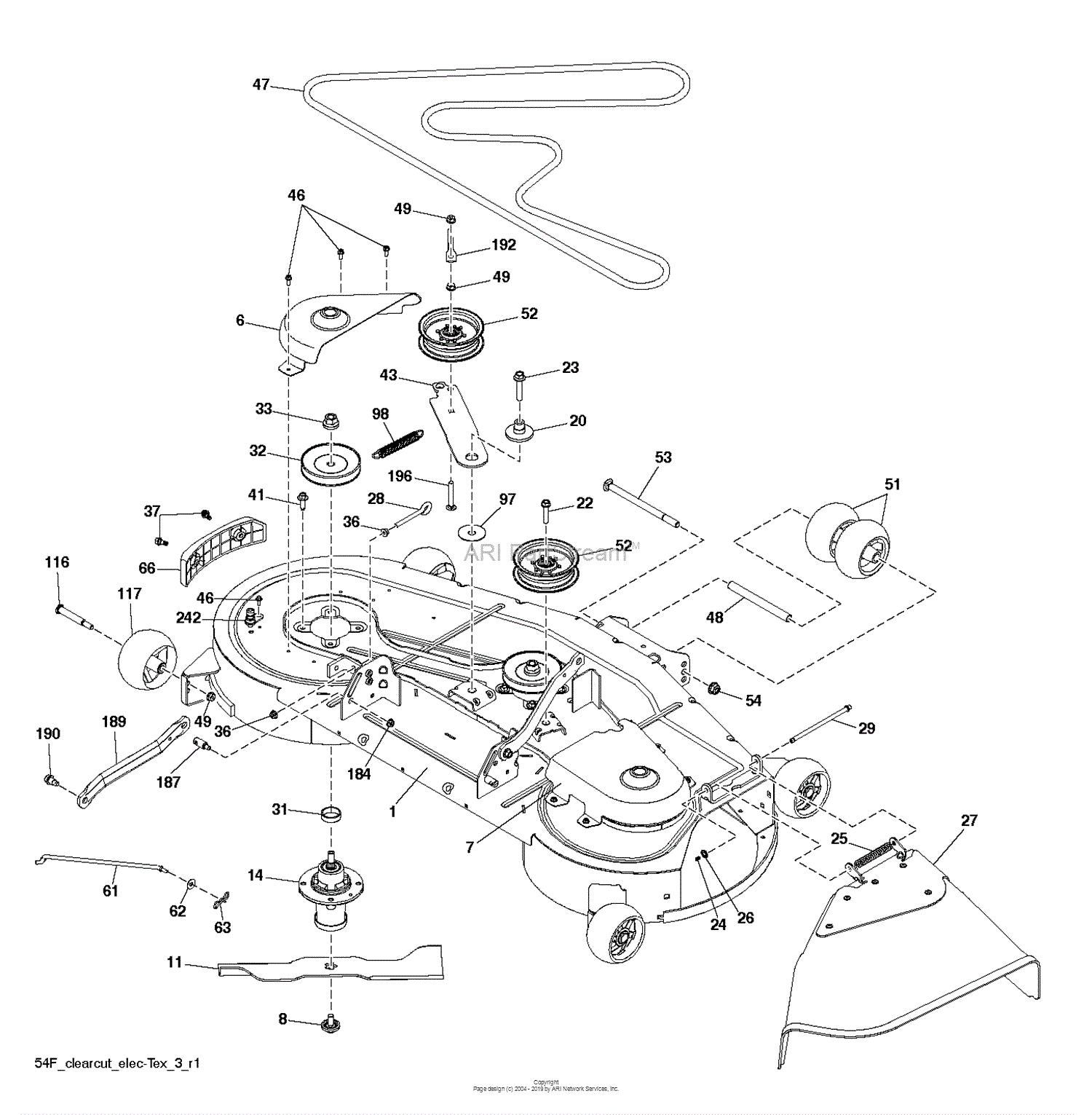 Husqvarna LGT54DXL - 96043026100 (2017-11) Parts Diagram for MOWER DECK ...