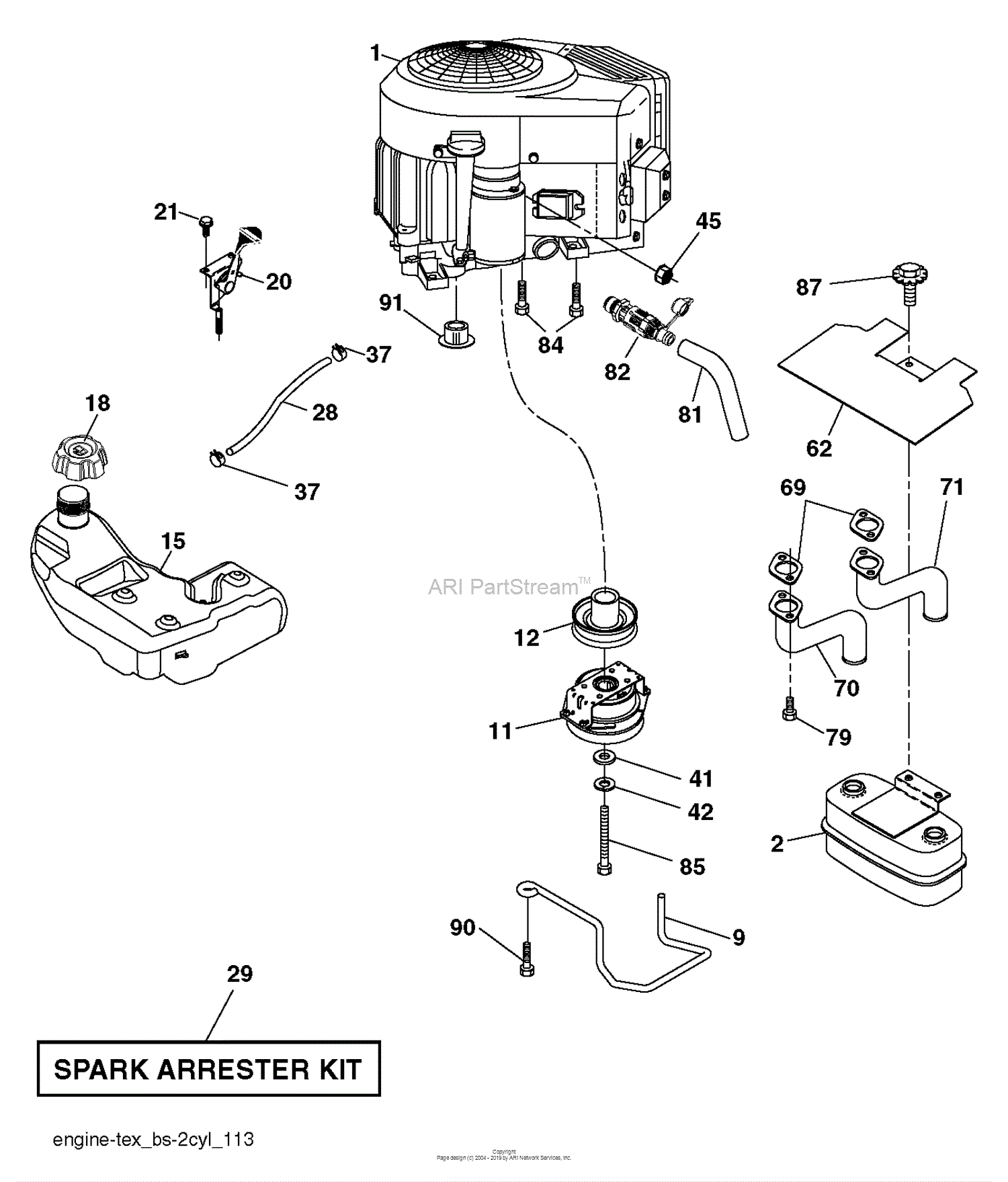 Husqvarna LGTH 22V48 - 96048005901 (2014-11) Parts Diagram for ENGINE