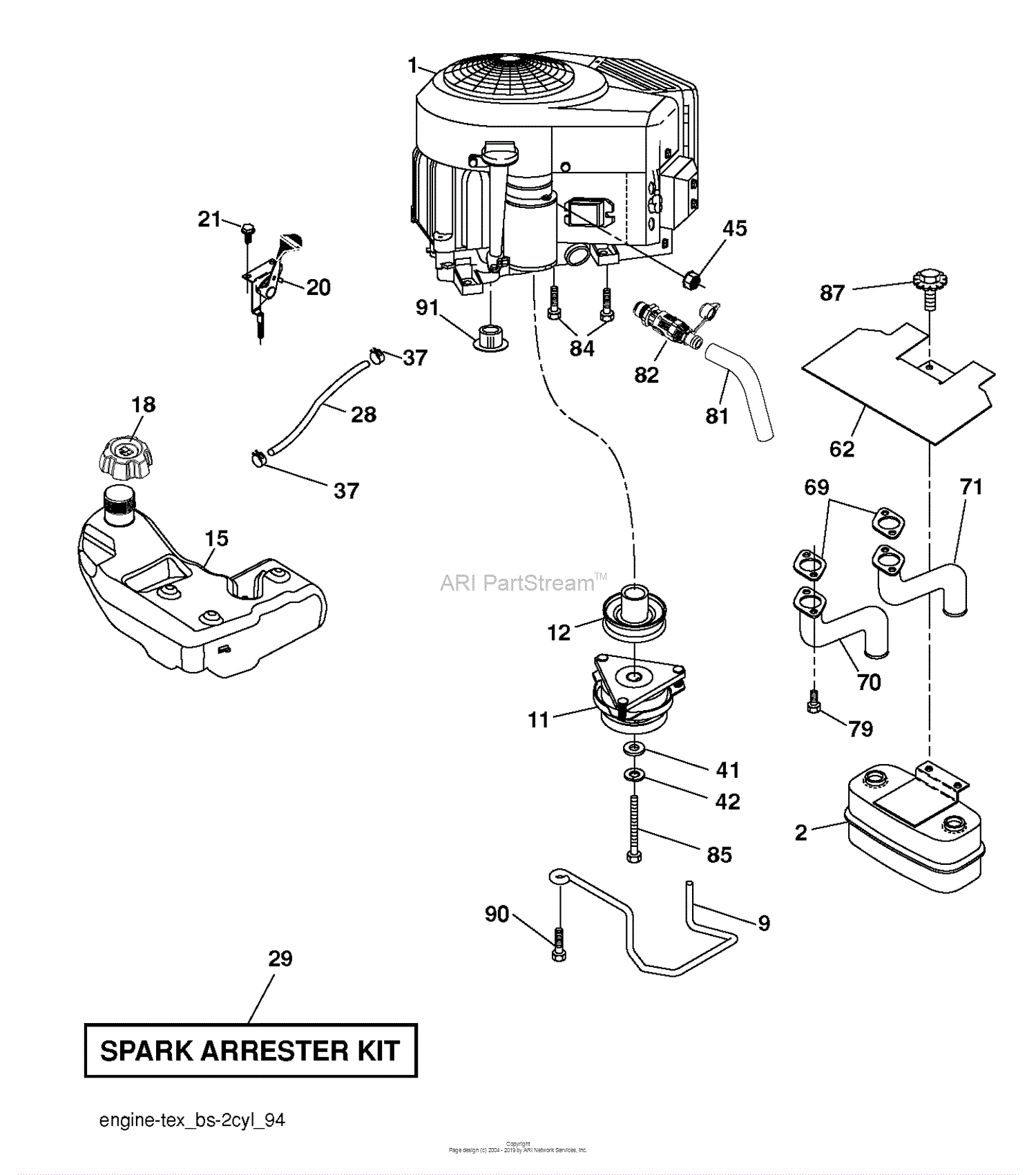 Husqvarna LGTH24V54 - 96048006200 (2013-11) Parts Diagram for ENGINE