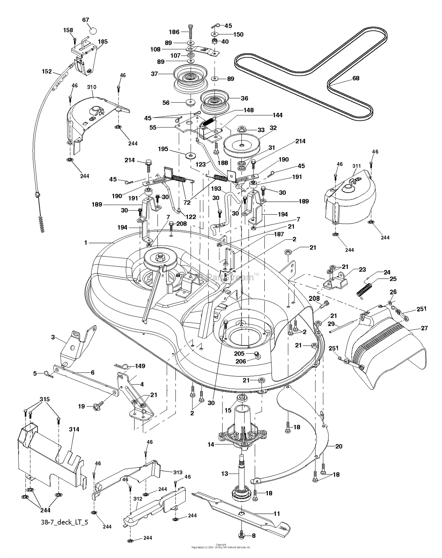 Husqvarna LT141 - 96011029403 (2012-08) Parts Diagram for MOWER DECK ...