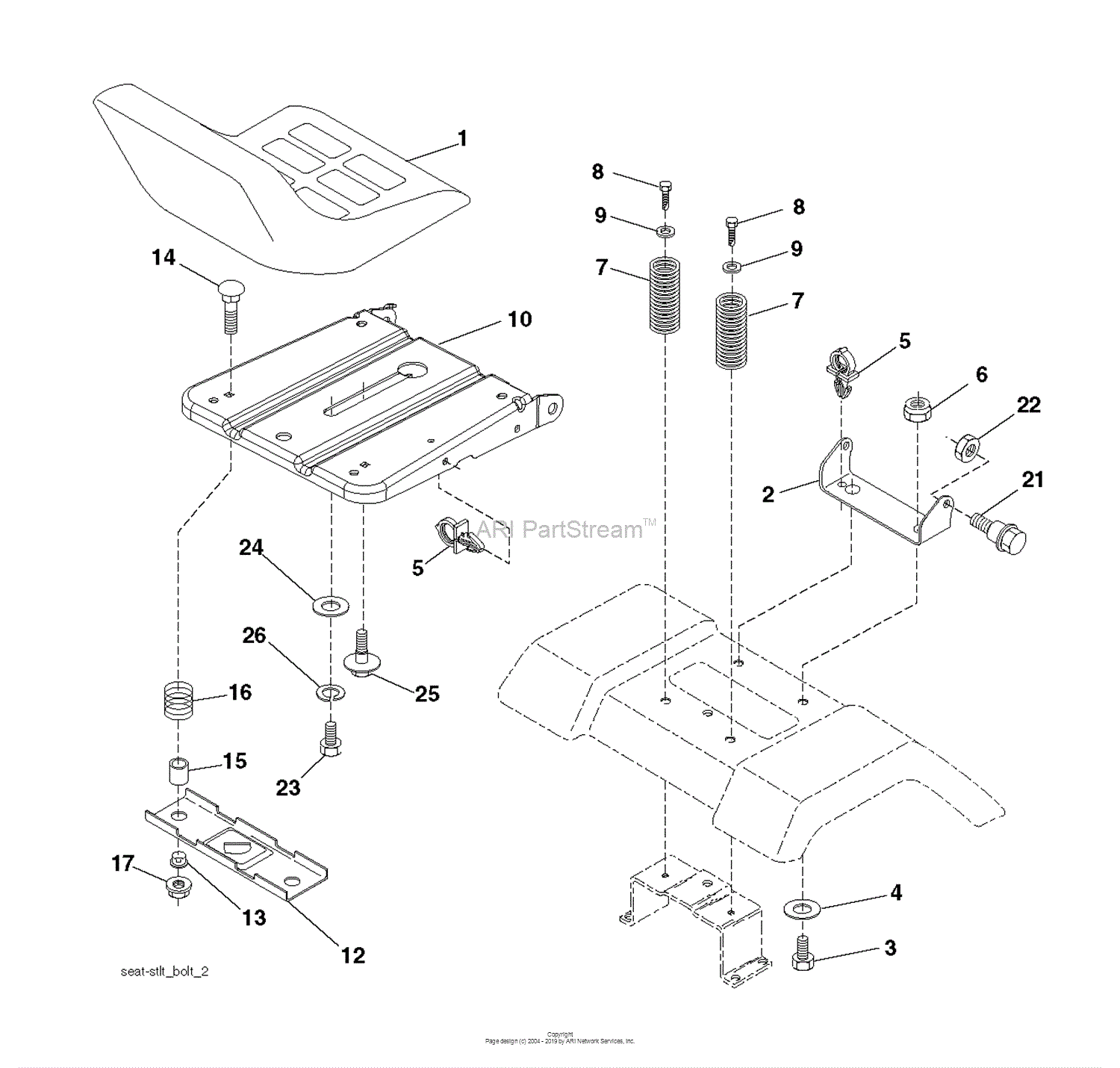 Husqvarna LT141 - 96011029403 (2012-08) Parts Diagram for SEAT