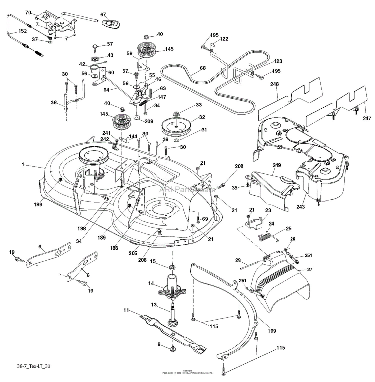 Husqvarna LT154 - 96041024101 (2012-07) Parts Diagram for MOWER DECK ...