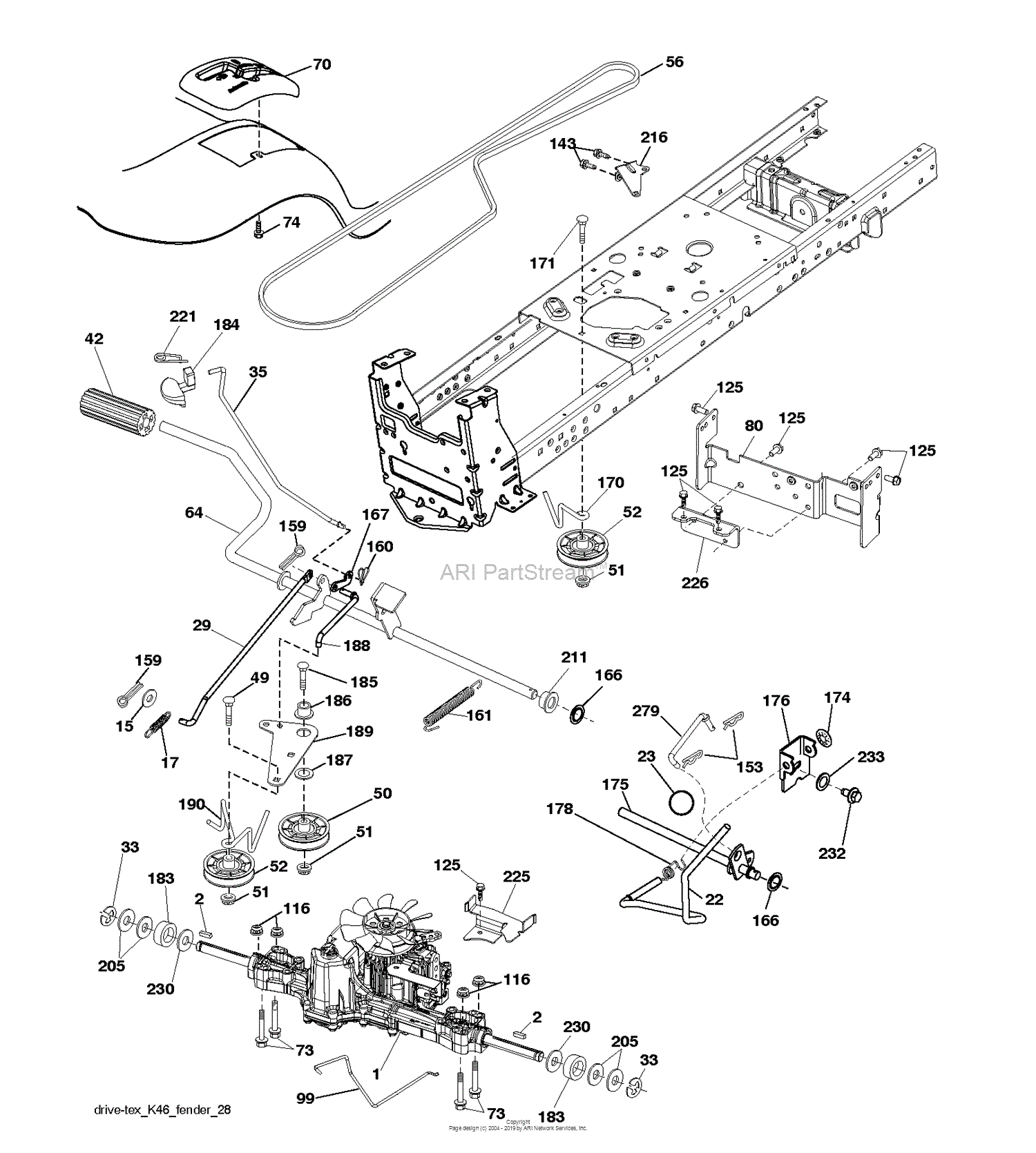 Husqvarna LT2223A2 - 96041014401 (2010-02) Parts Diagram for DRIVE