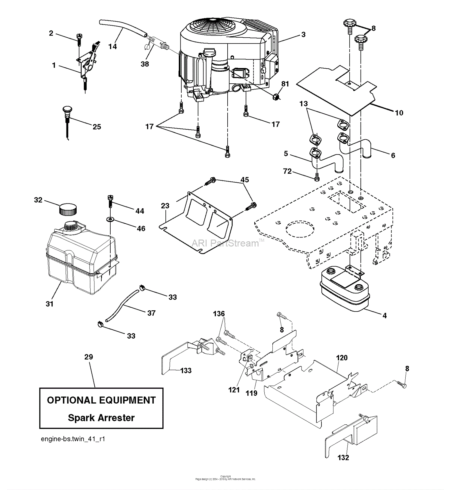 Husqvarna LT2223CMA2 - 96061026900 (2010-01) Parts Diagram for ENGINE