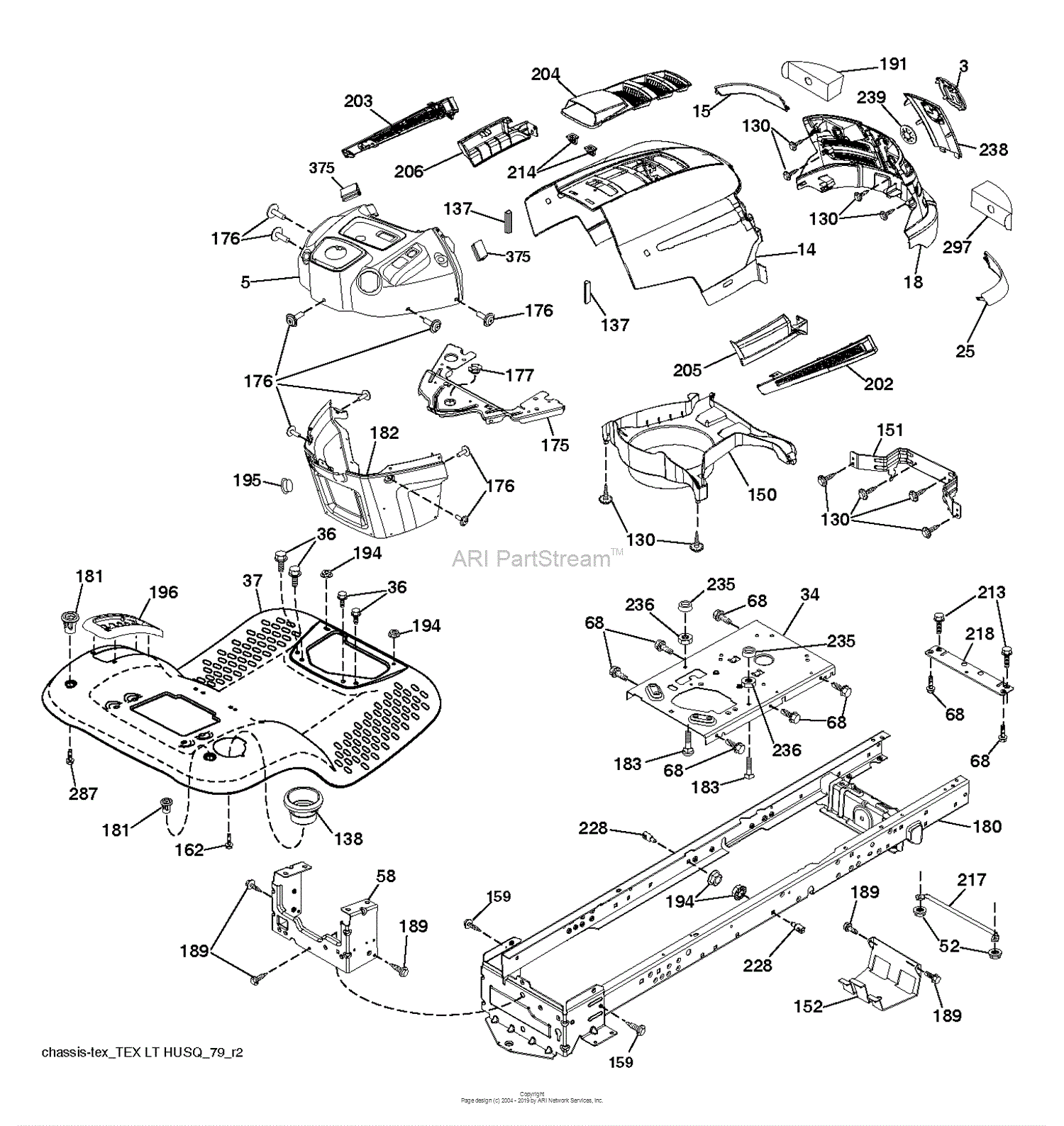 Husqvarna LTA18538 - 96043021000 (2015-08) Parts Diagram for CHASSIS ...