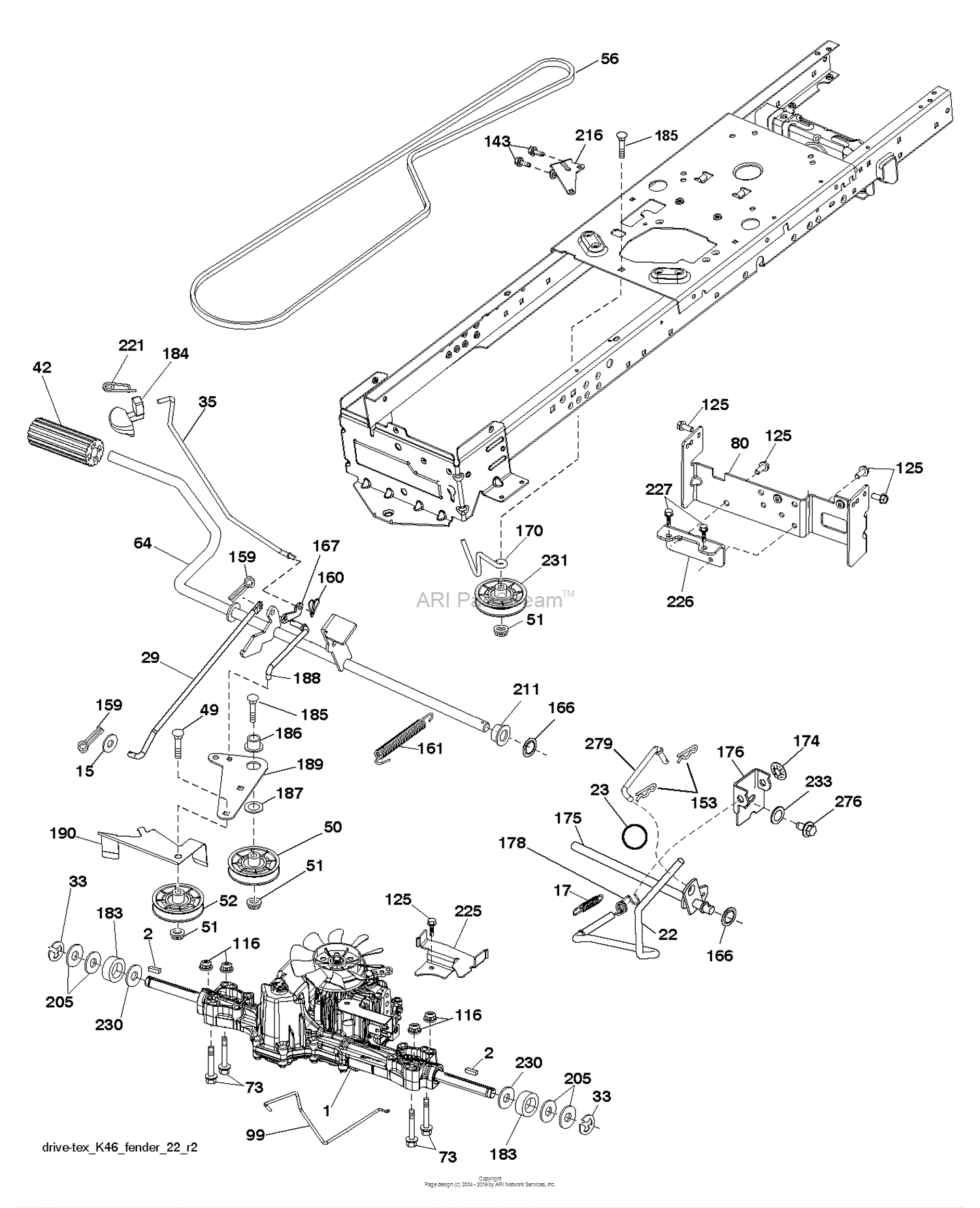 Husqvarna LTH152 - 96041003010 (2013-09) Parts Diagram for DRIVE