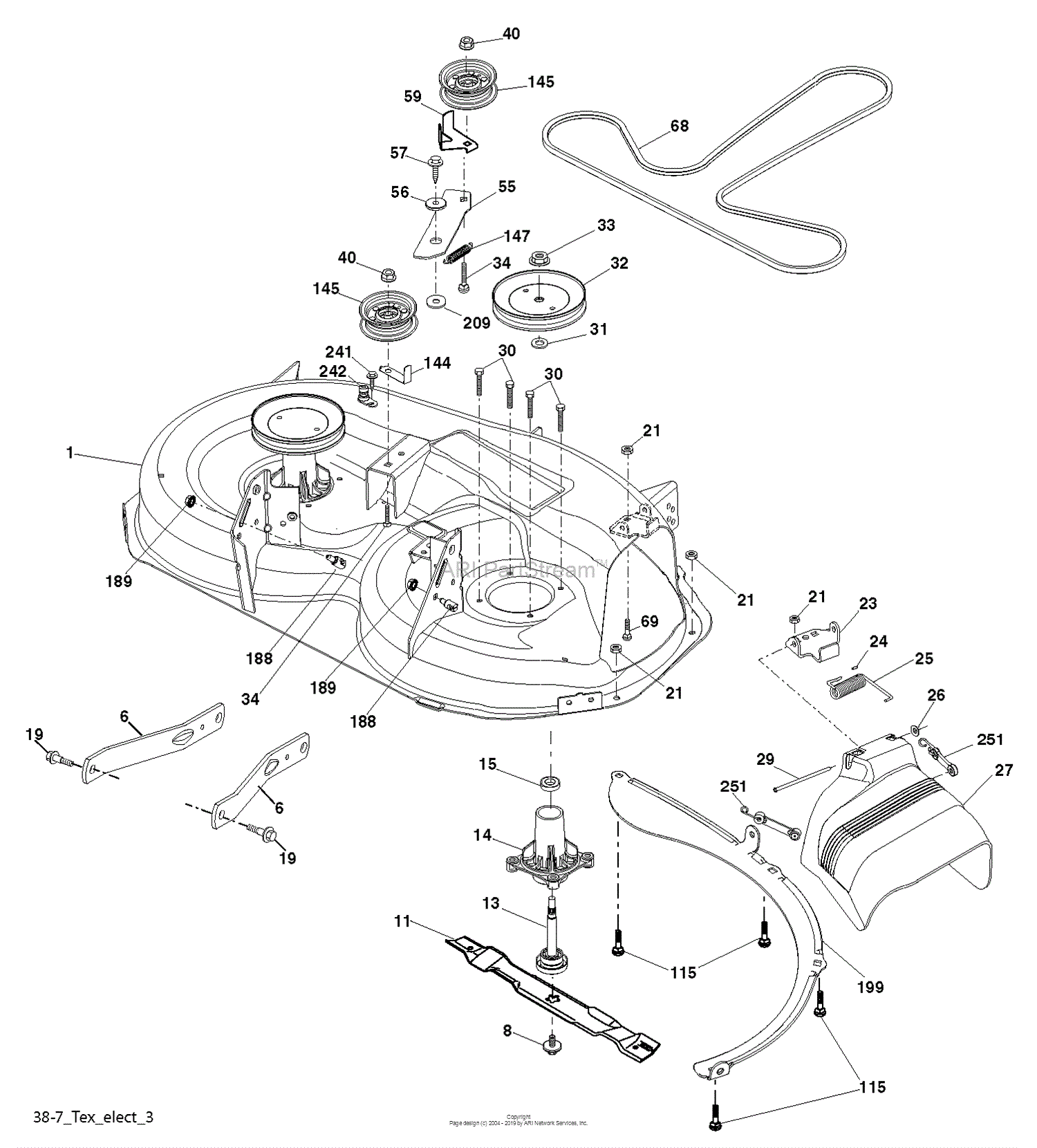 Husqvarna LTH154 - 96041024201 (2012-07) Parts Diagram for MOWER DECK ...