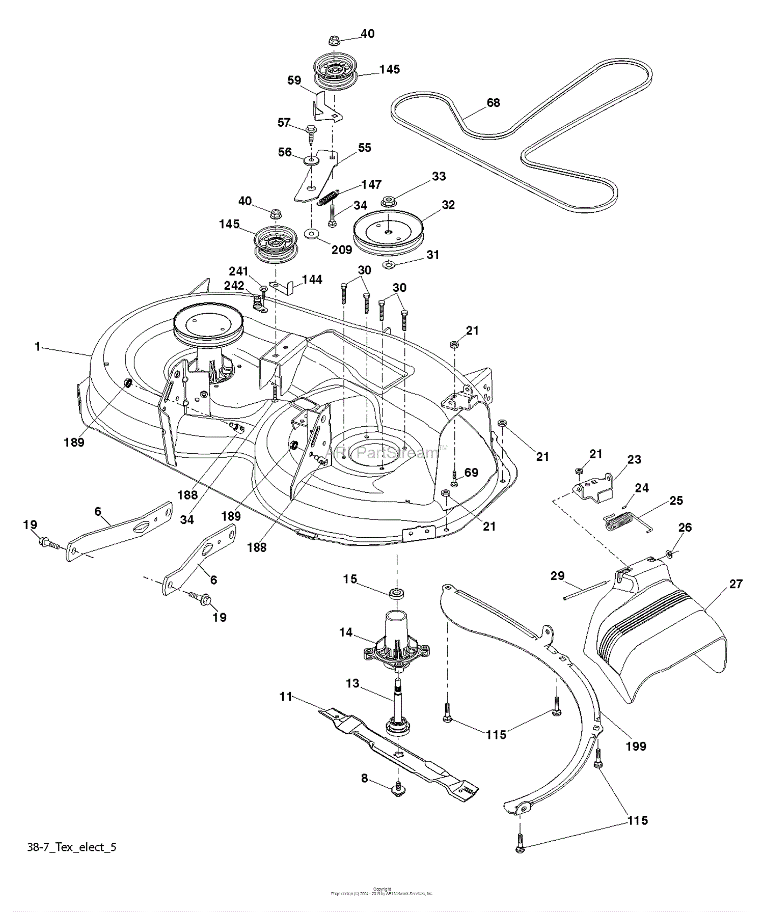 Husqvarna LTH154 - 96041034100 (2013-10) Parts Diagram for MOWER DECK ...