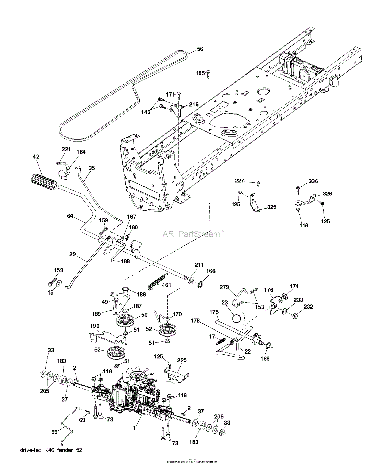 Husqvarna LTH1738 - 96043024800 (2017-08) Parts Diagram for DRIVE