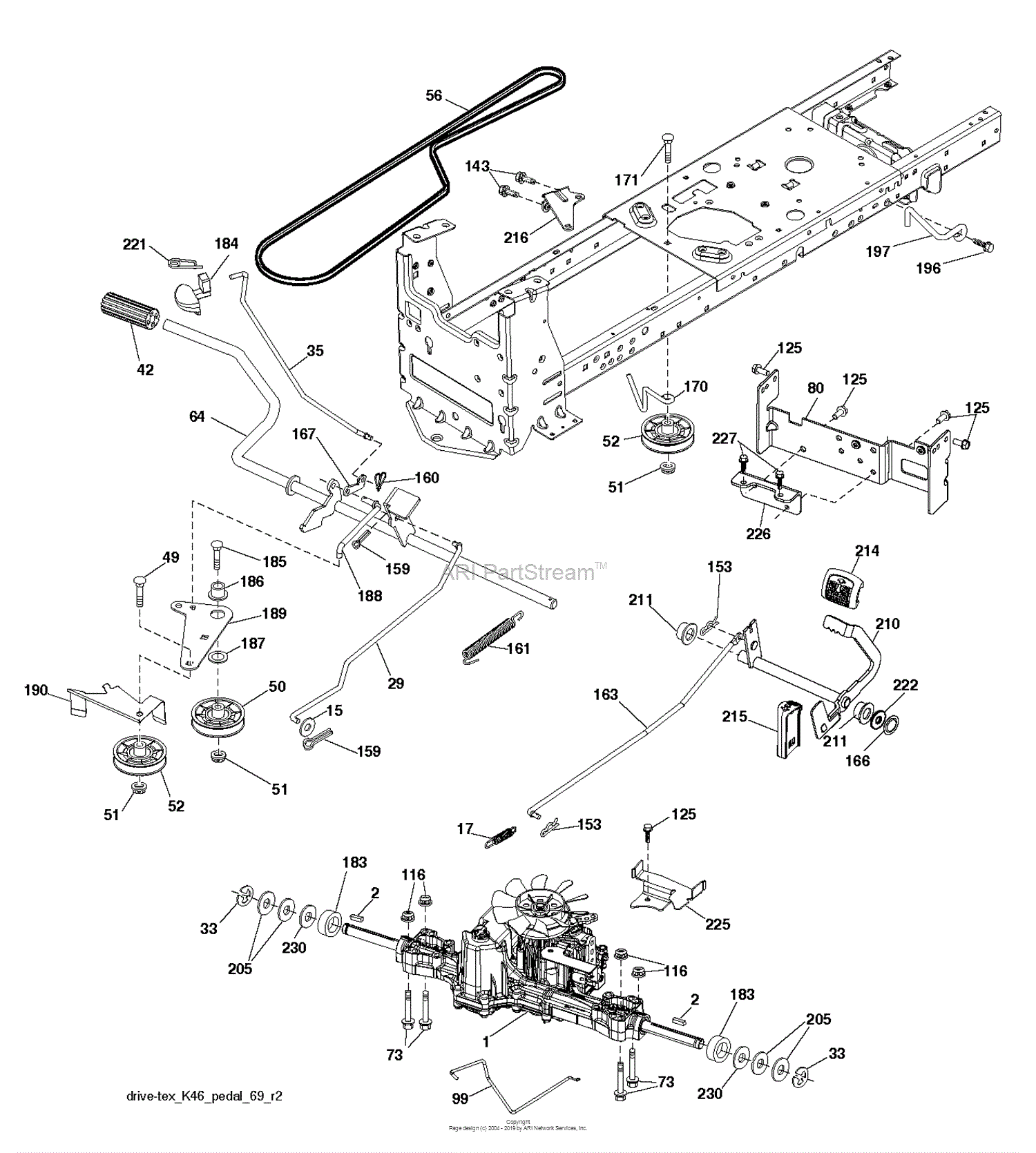 Husqvarna LTH174 - 96041024401 (2012-8) Parts Diagram for DRIVE