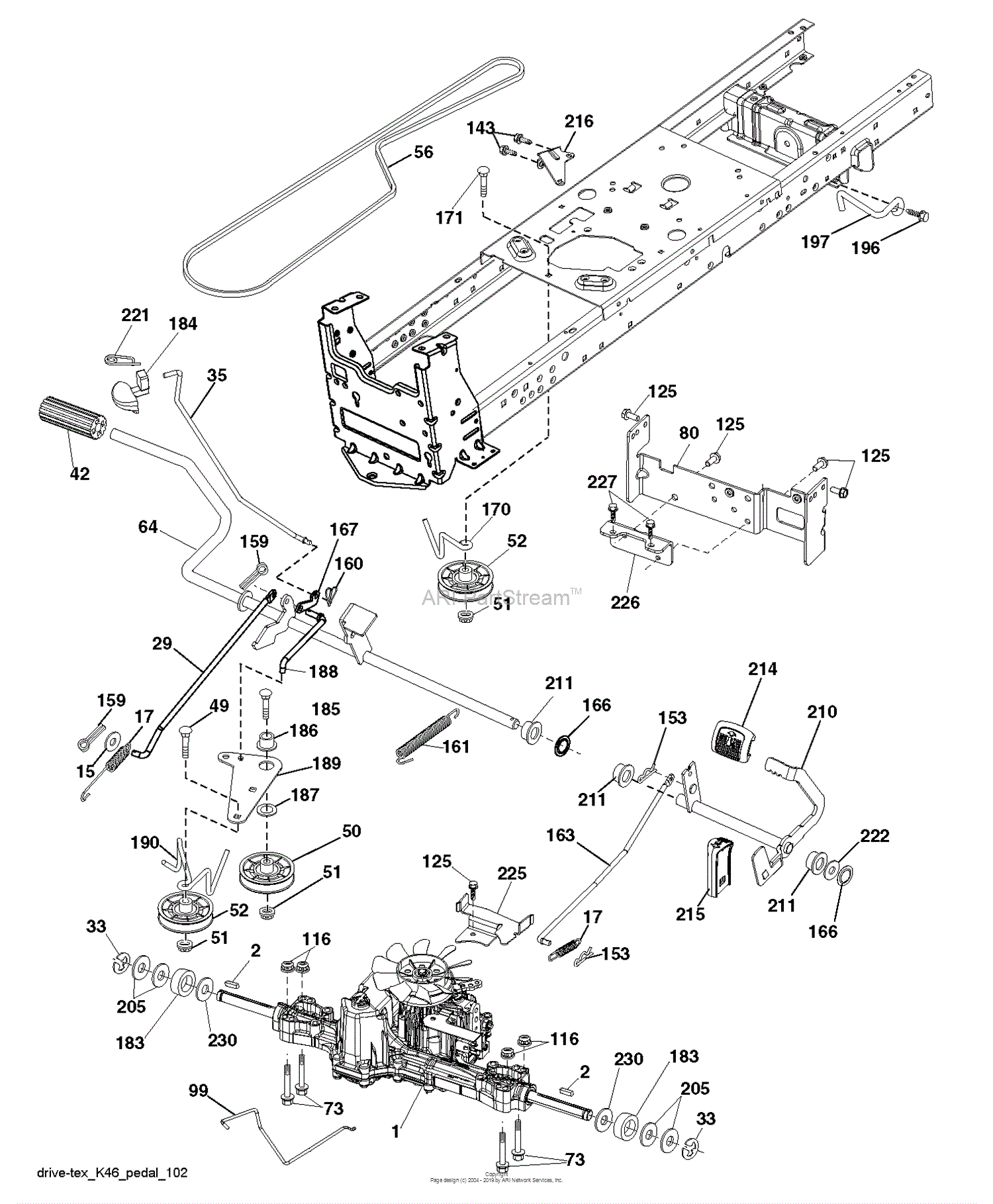 Husqvarna LTH174 - 96041024500 (2011-12) Parts Diagram for DRIVE