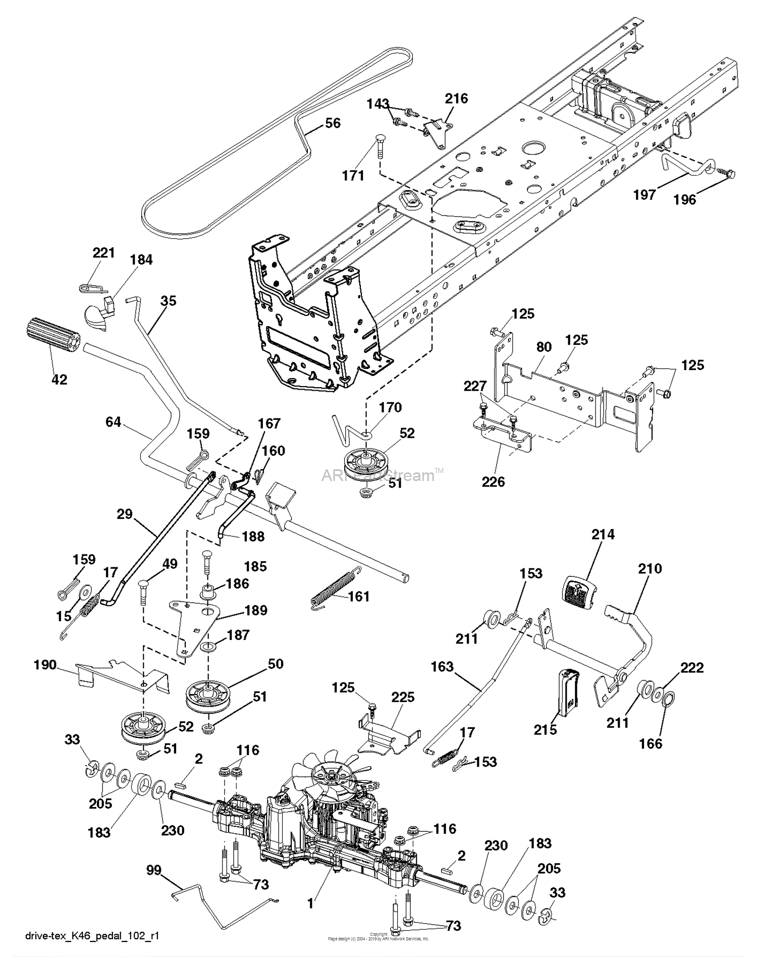 Husqvarna LTH174 - 96041024501 (2012-05) Parts Diagram for DRIVE